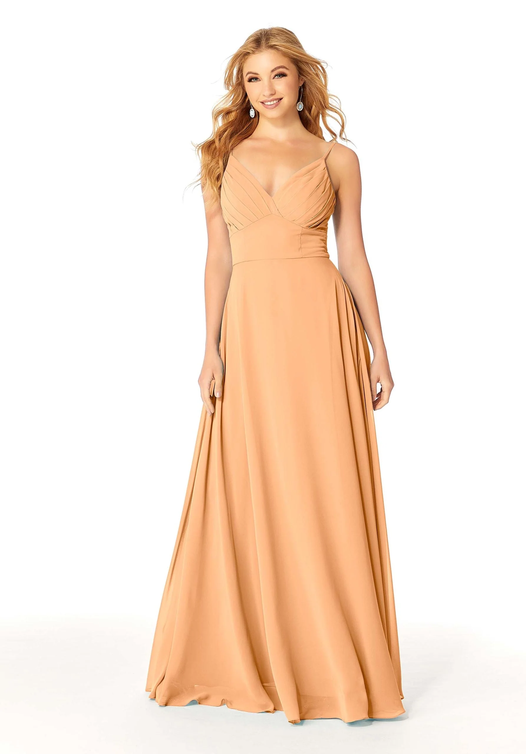 Draped Empire Chiffon Bridesmaid Dress - Image 48