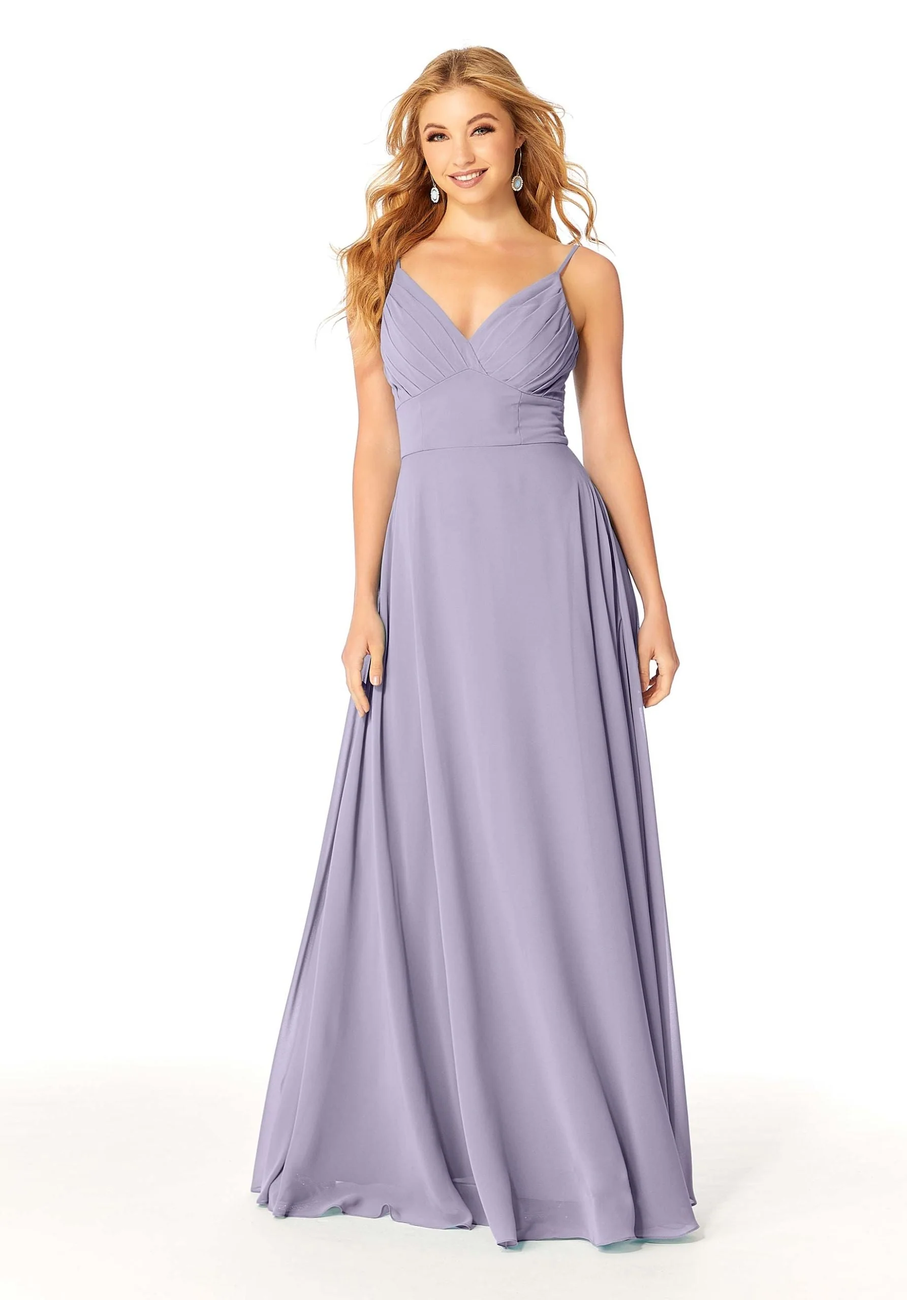 Draped Empire Chiffon Bridesmaid Dress - Image 52