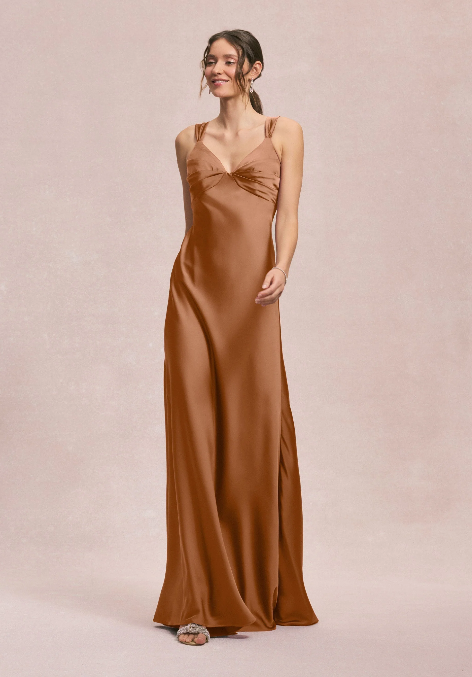 Draped Empire V-Neck Bridesmaid Dress - Image 13