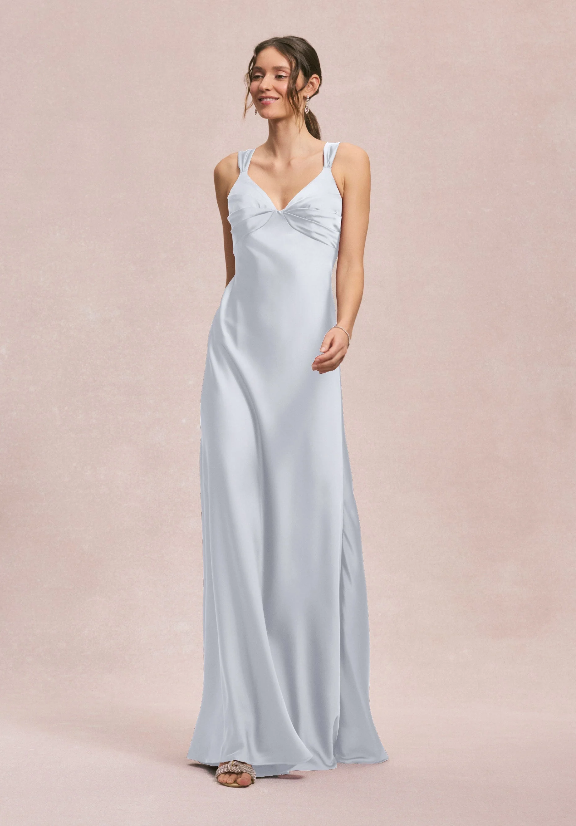Draped Empire V-Neck Bridesmaid Dress - Image 17
