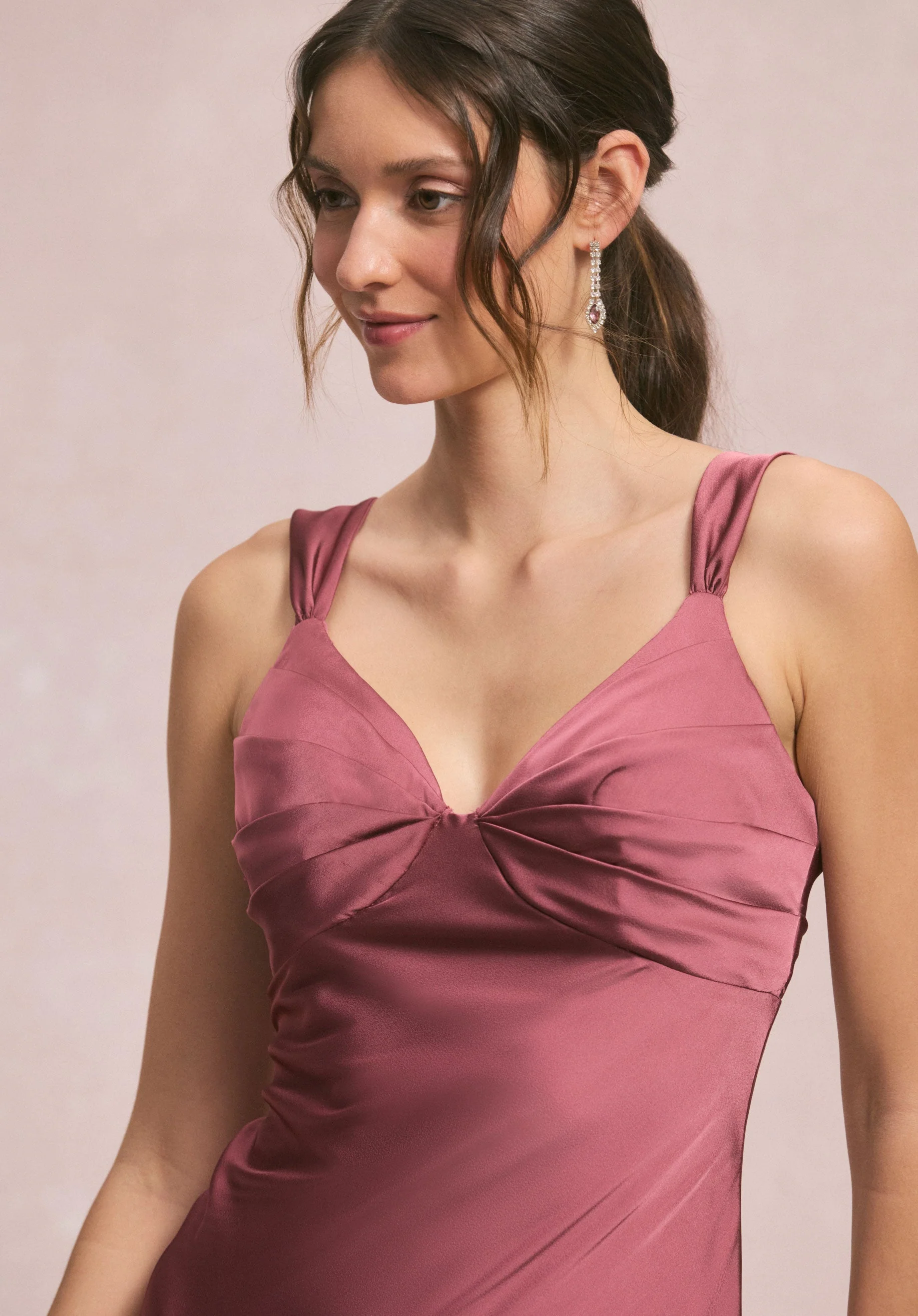 Draped Empire V-Neck Bridesmaid Dress - Image 2