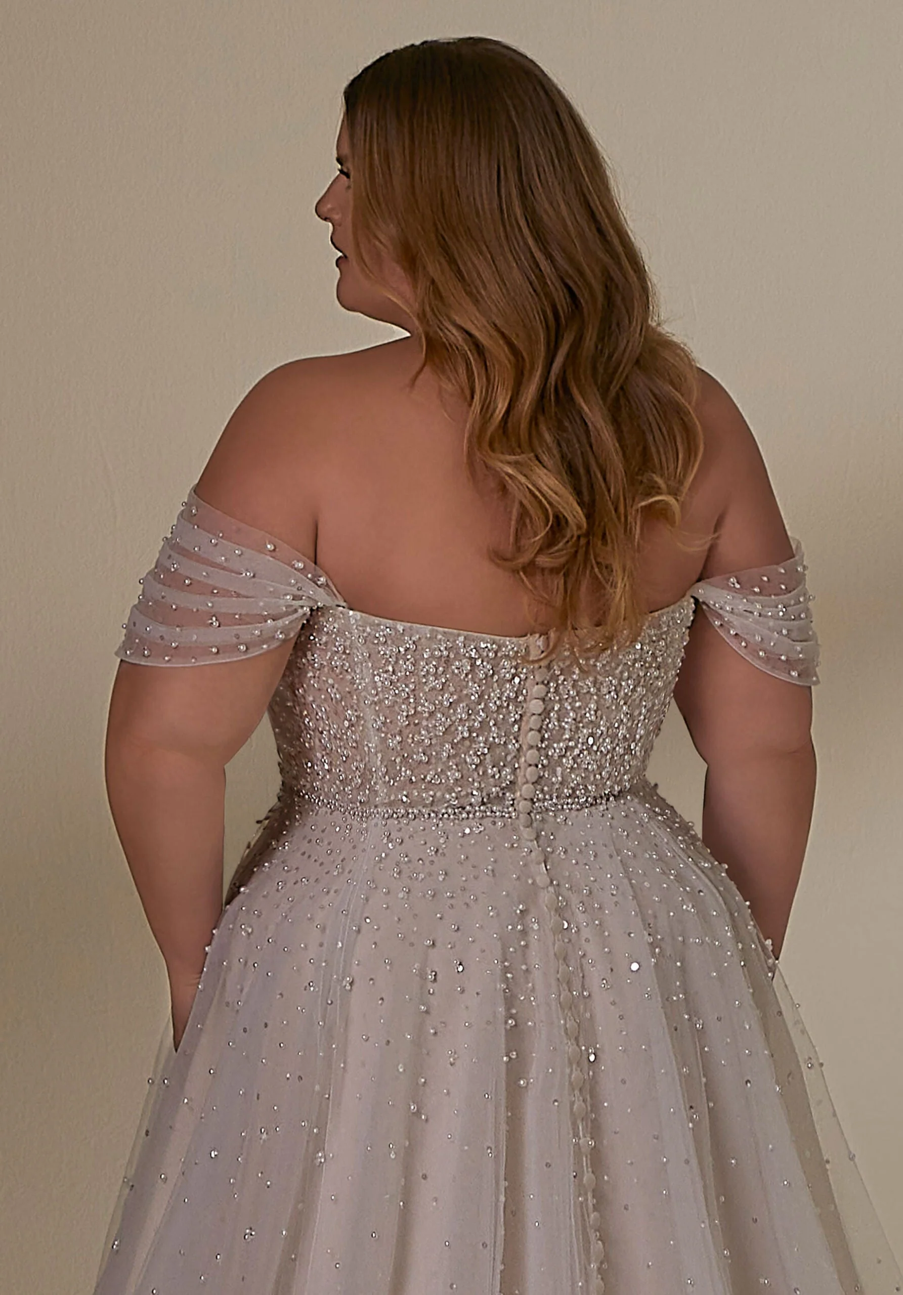 Draped Pearl and Sequin Sleeves - Image 2
