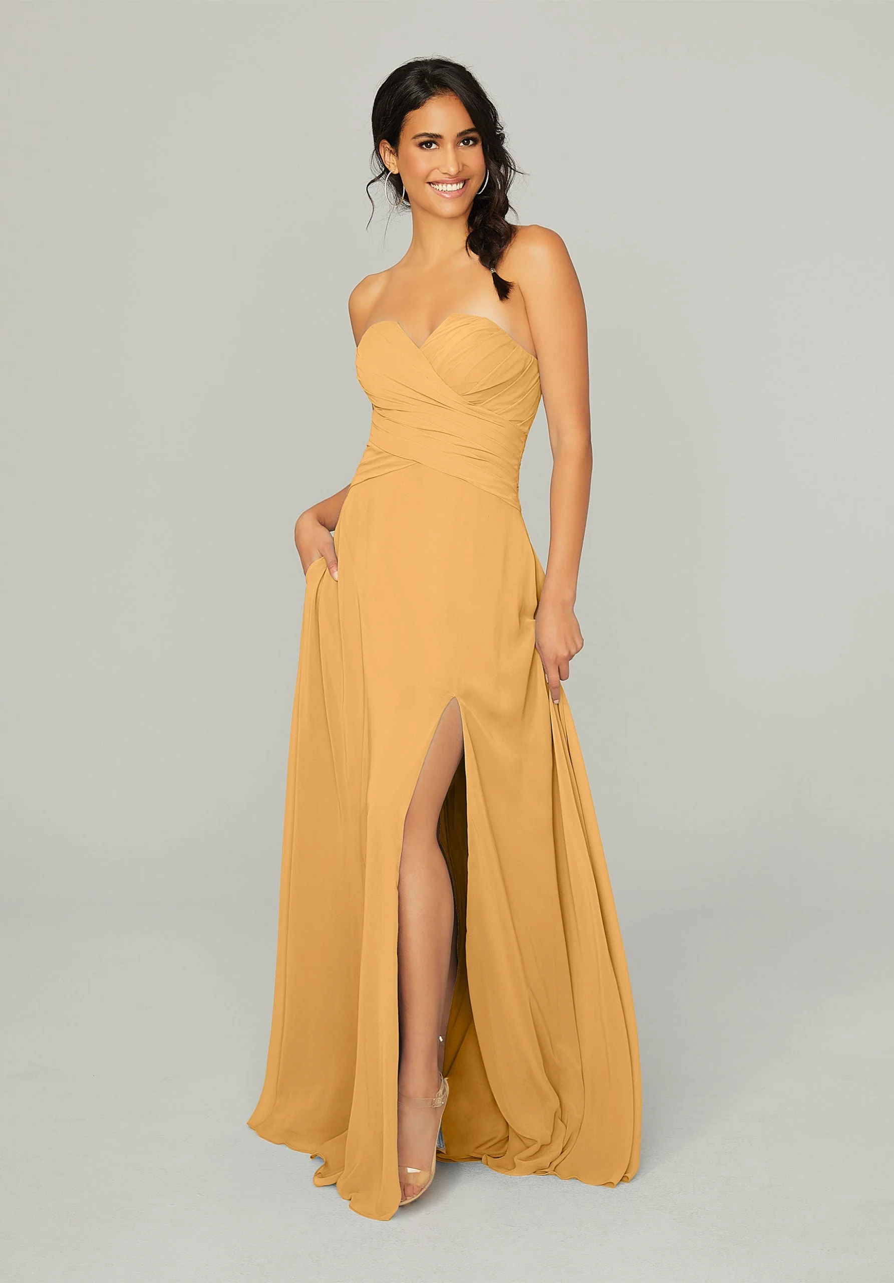 Draped, Sweetheart Bridesmaid Dress - Image 10