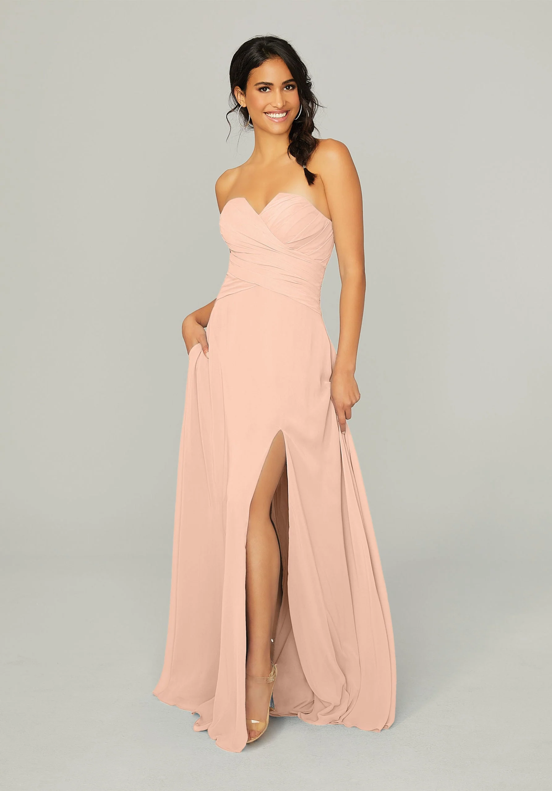 Draped, Sweetheart Bridesmaid Dress - Image 16