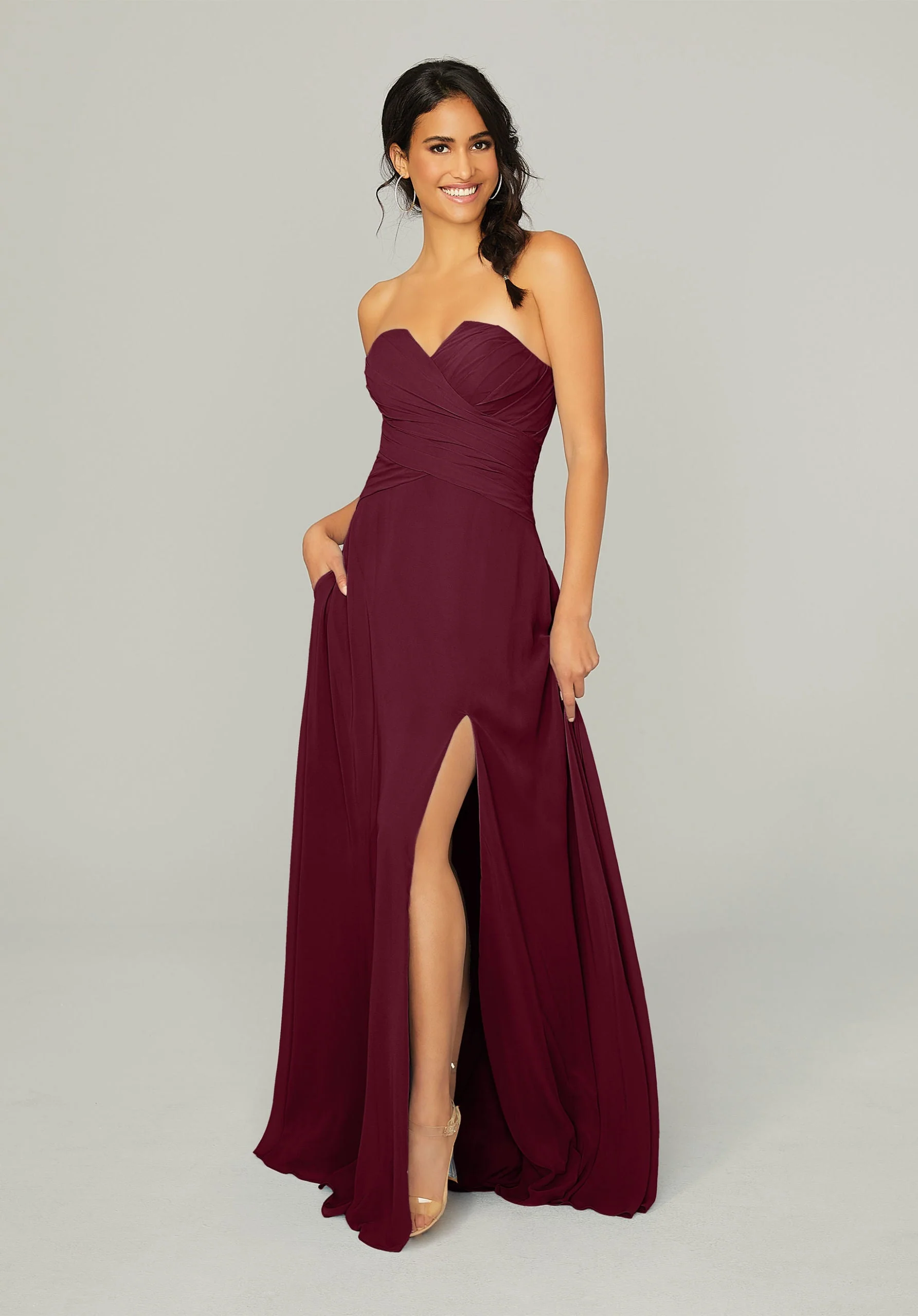 Draped, Sweetheart Bridesmaid Dress - Image 17