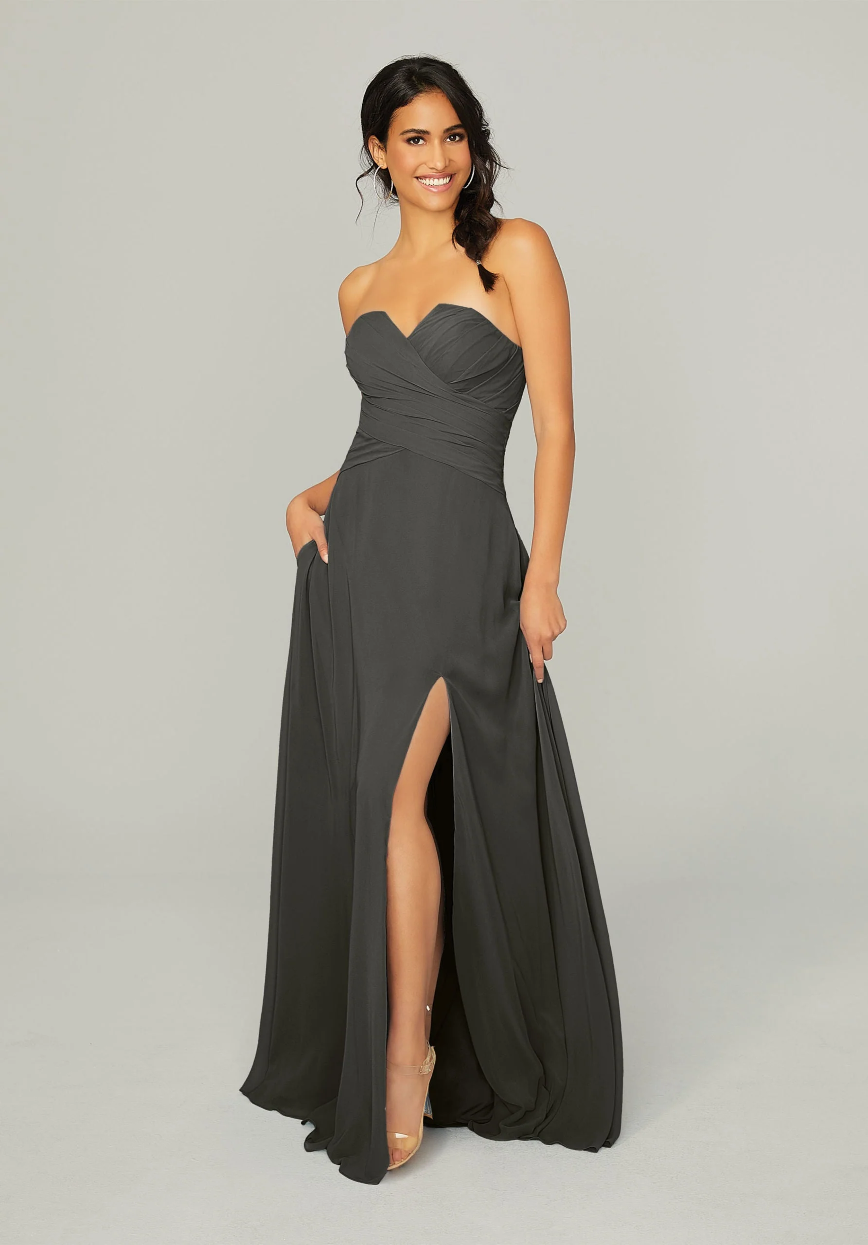 Draped, Sweetheart Bridesmaid Dress - Image 21