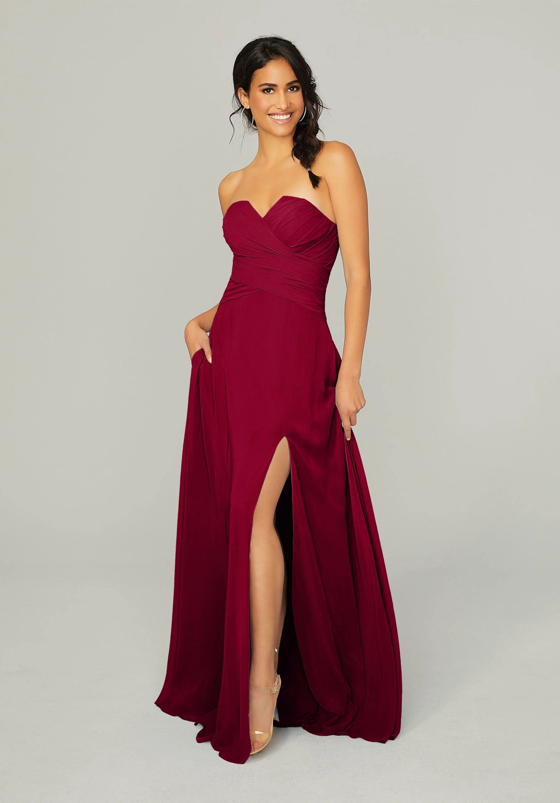 Draped, Sweetheart Bridesmaid Dress - Image 23