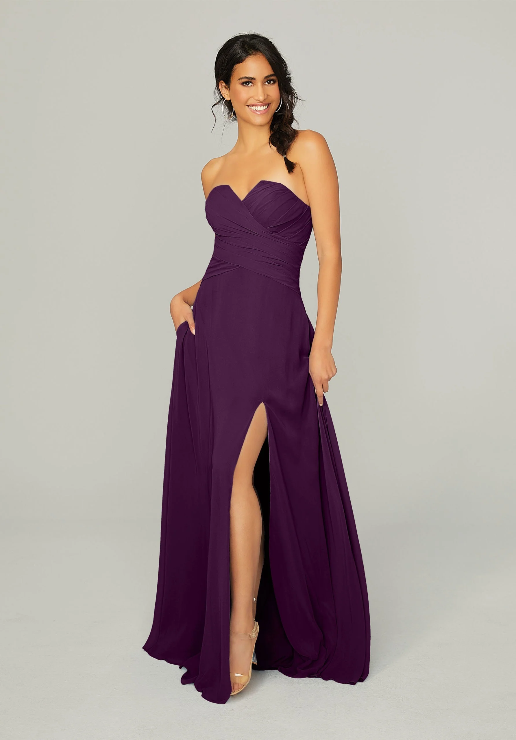 Draped, Sweetheart Bridesmaid Dress - Image 29