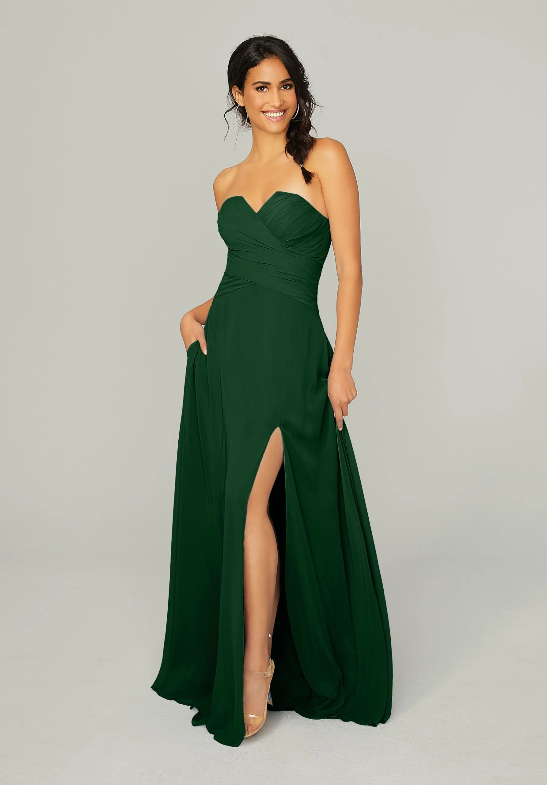 Draped, Sweetheart Bridesmaid Dress - Image 30