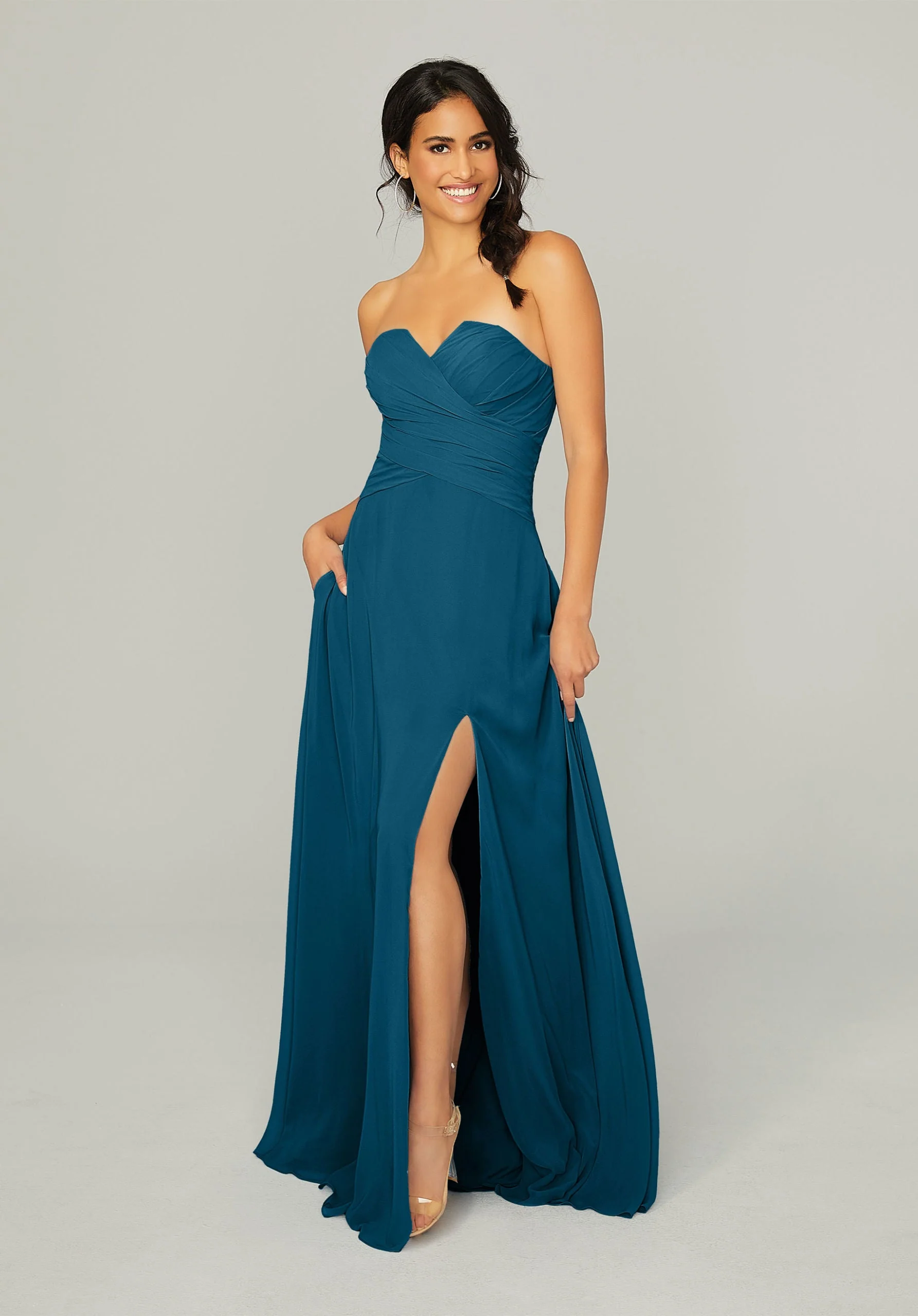 Draped, Sweetheart Bridesmaid Dress - Image 35