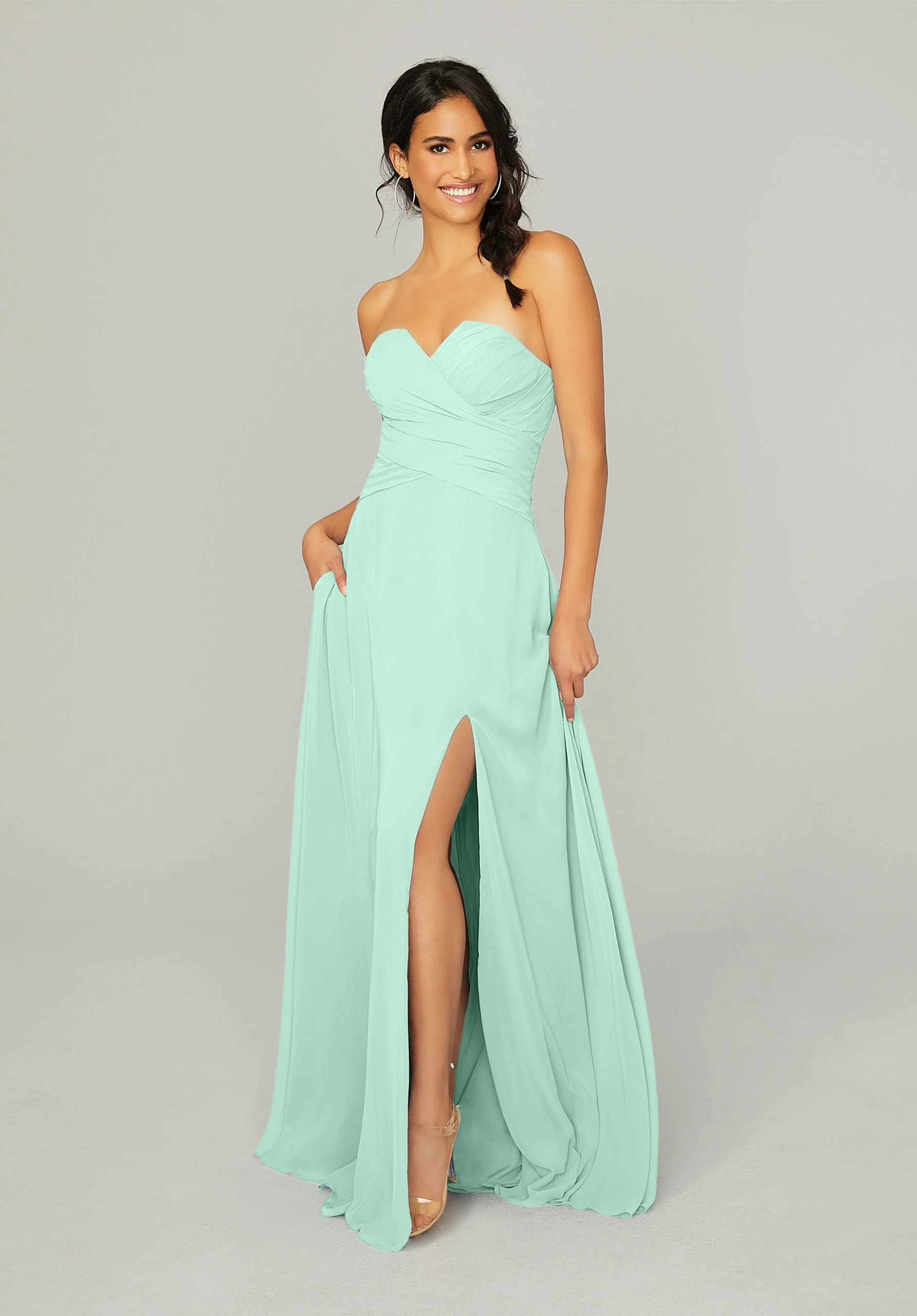 Draped, Sweetheart Bridesmaid Dress - Image 36