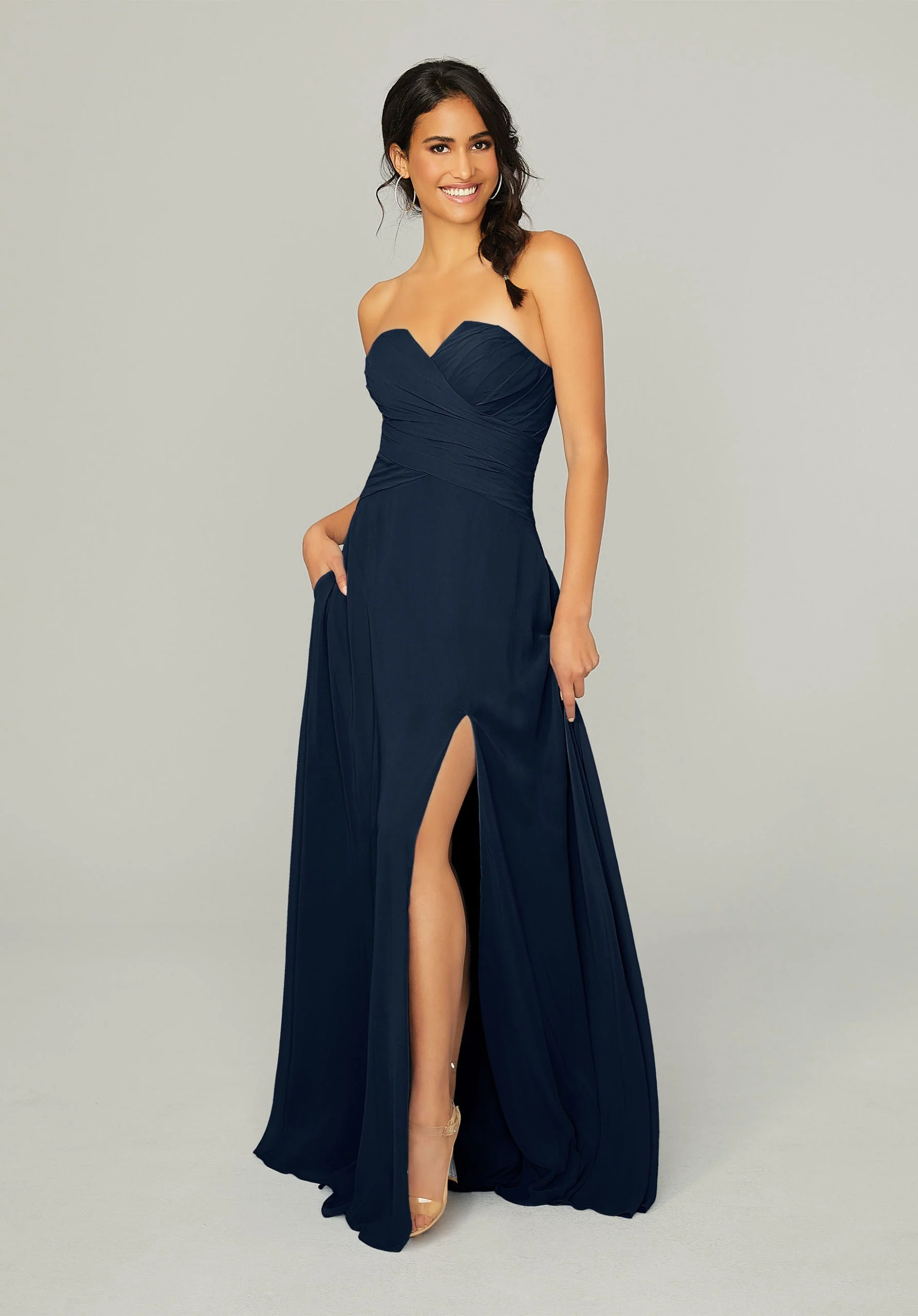 Draped, Sweetheart Bridesmaid Dress - Image 39