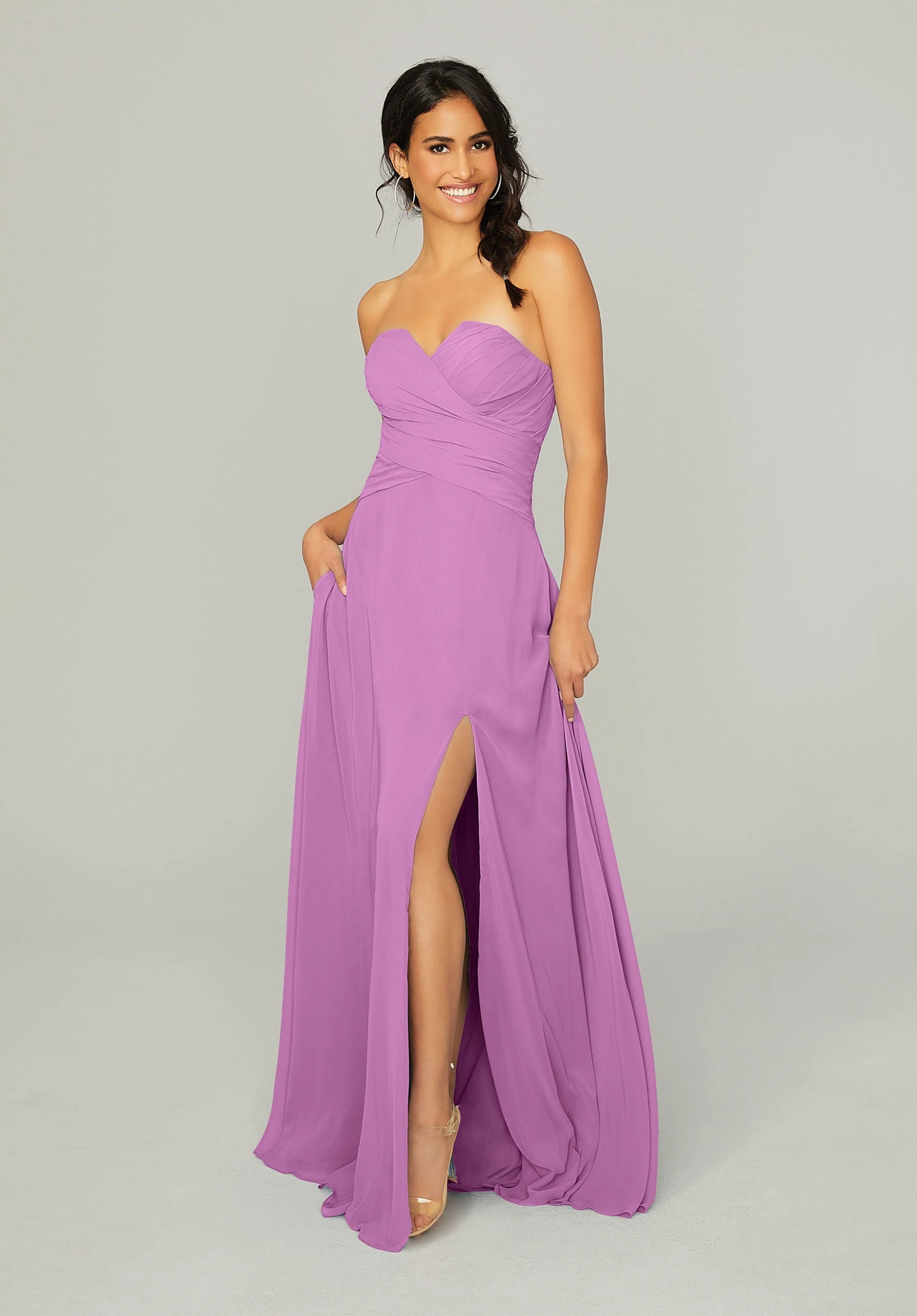 Draped, Sweetheart Bridesmaid Dress - Image 42
