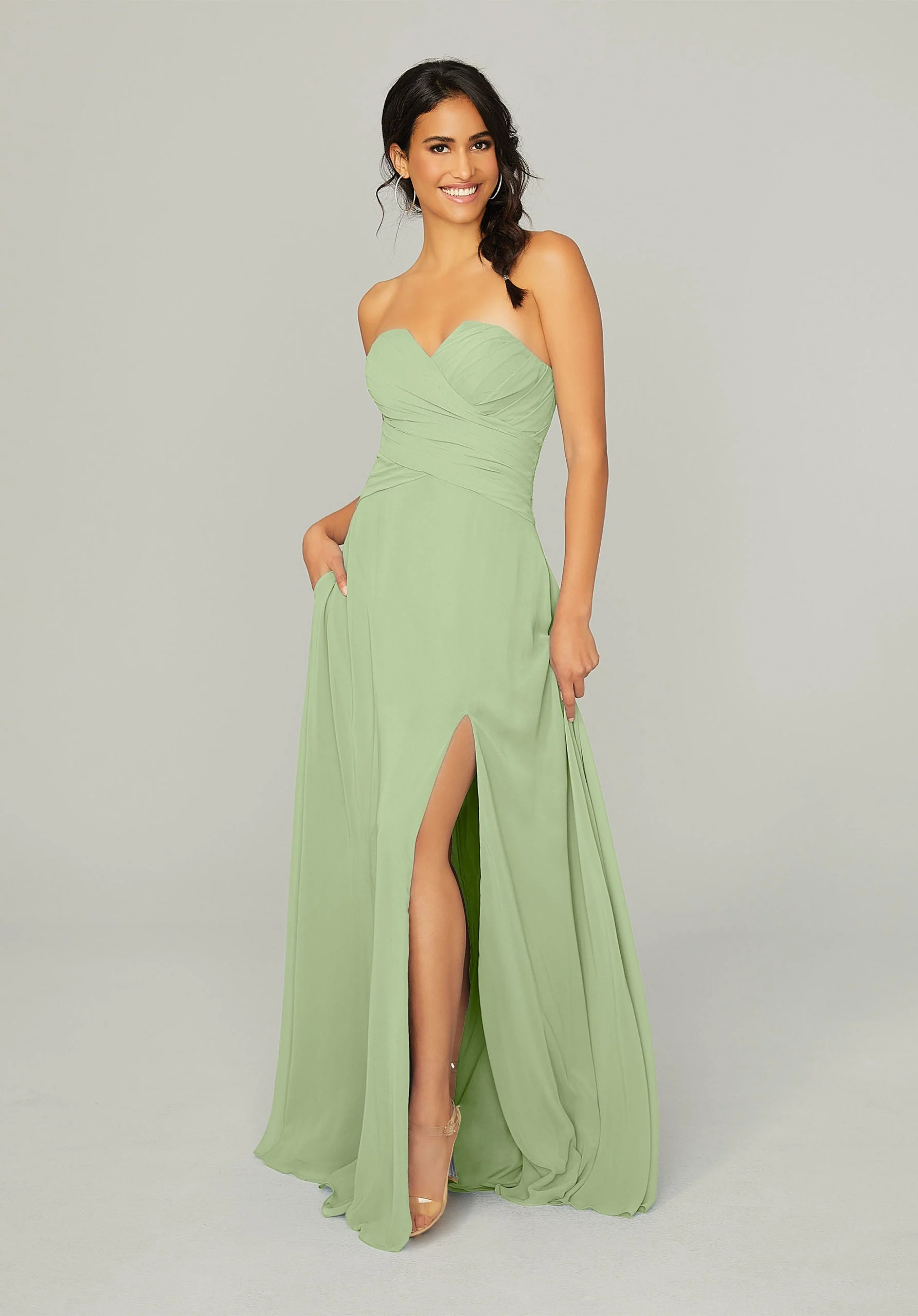Draped, Sweetheart Bridesmaid Dress - Image 44