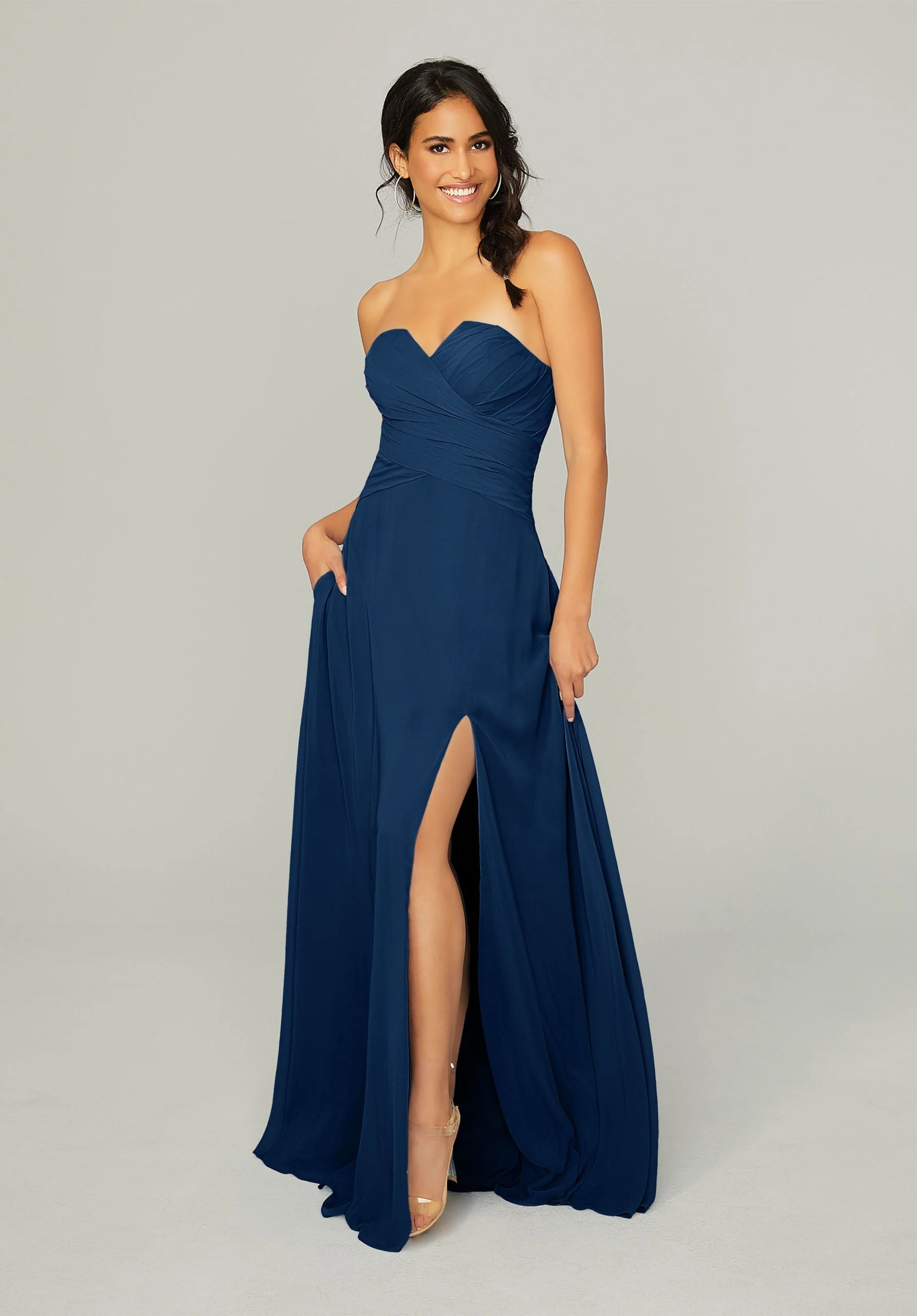 Draped, Sweetheart Bridesmaid Dress - Image 45