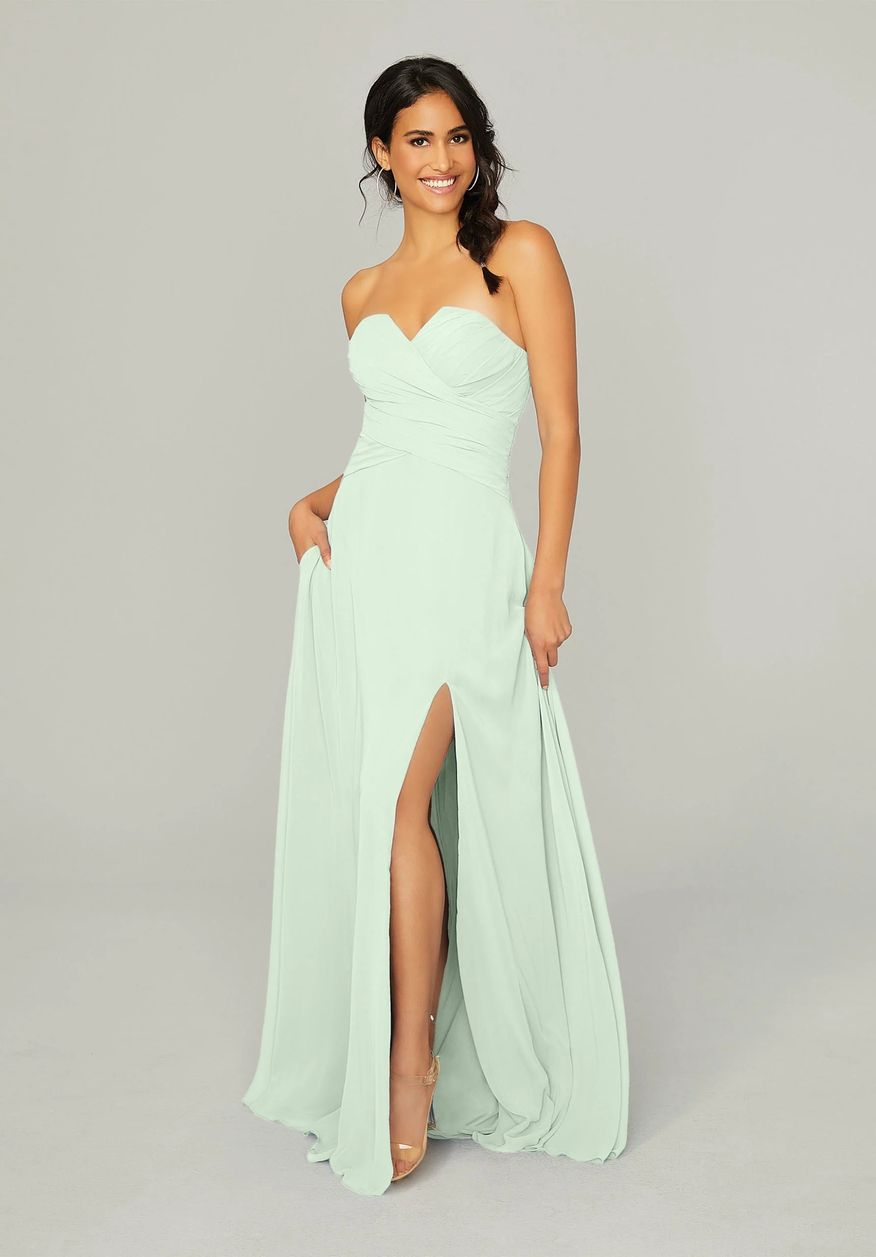 Draped, Sweetheart Bridesmaid Dress - Image 46