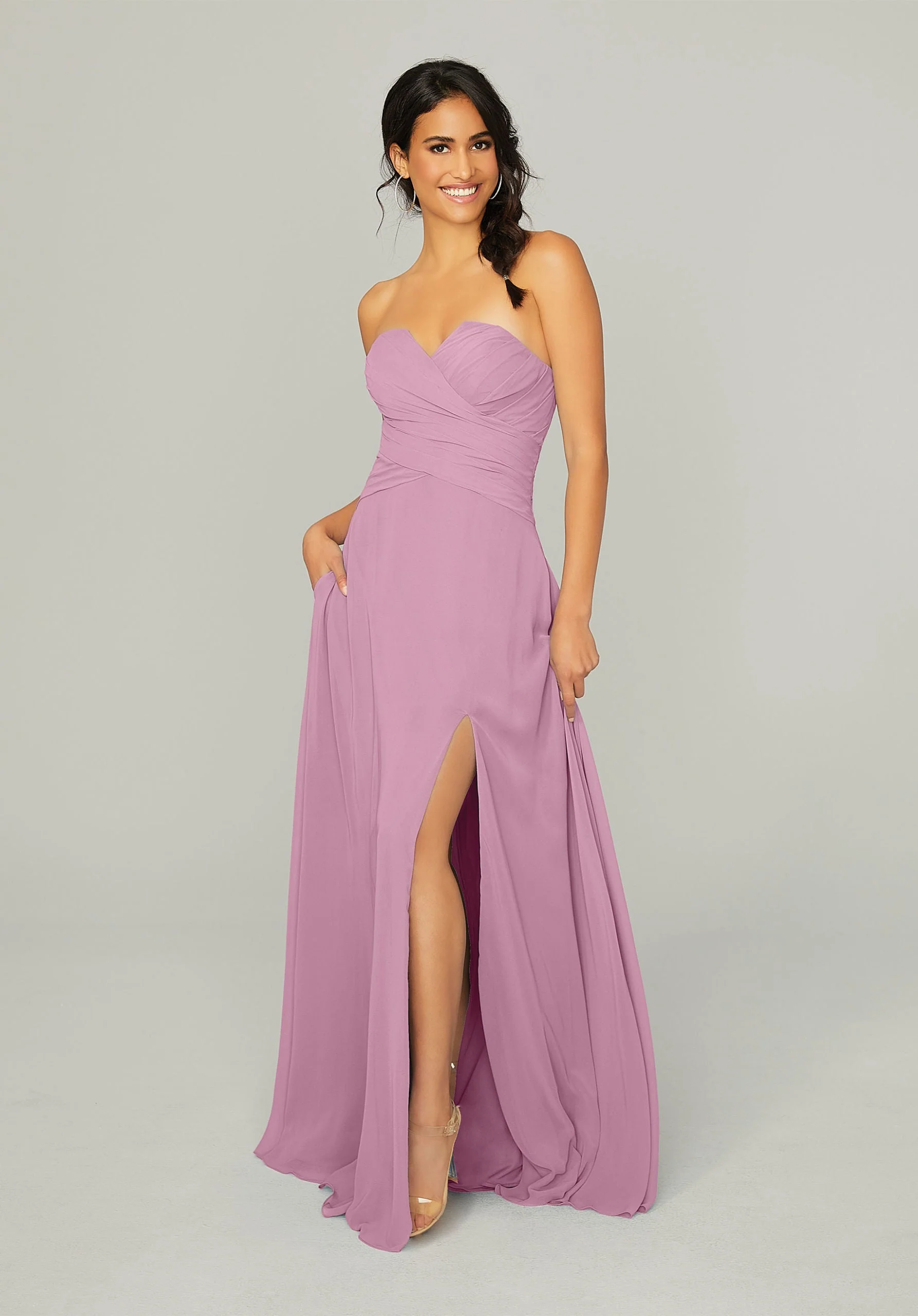 Draped, Sweetheart Bridesmaid Dress - Image 6