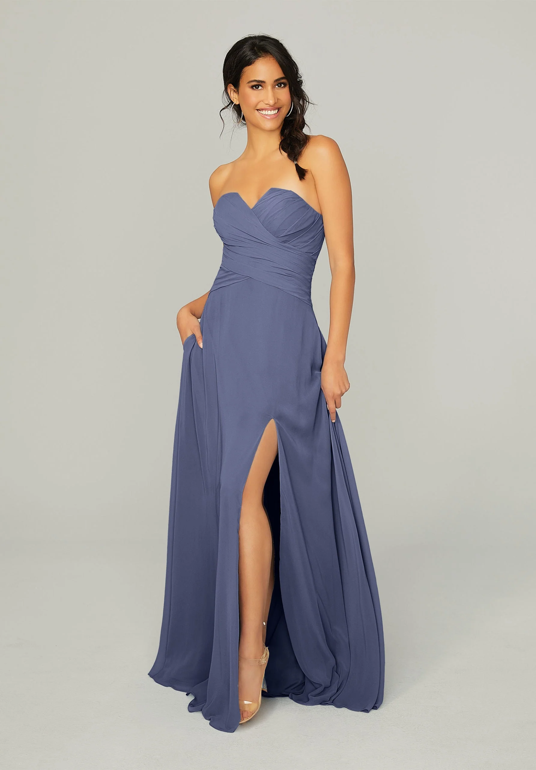 Draped, Sweetheart Bridesmaid Dress - Image 8