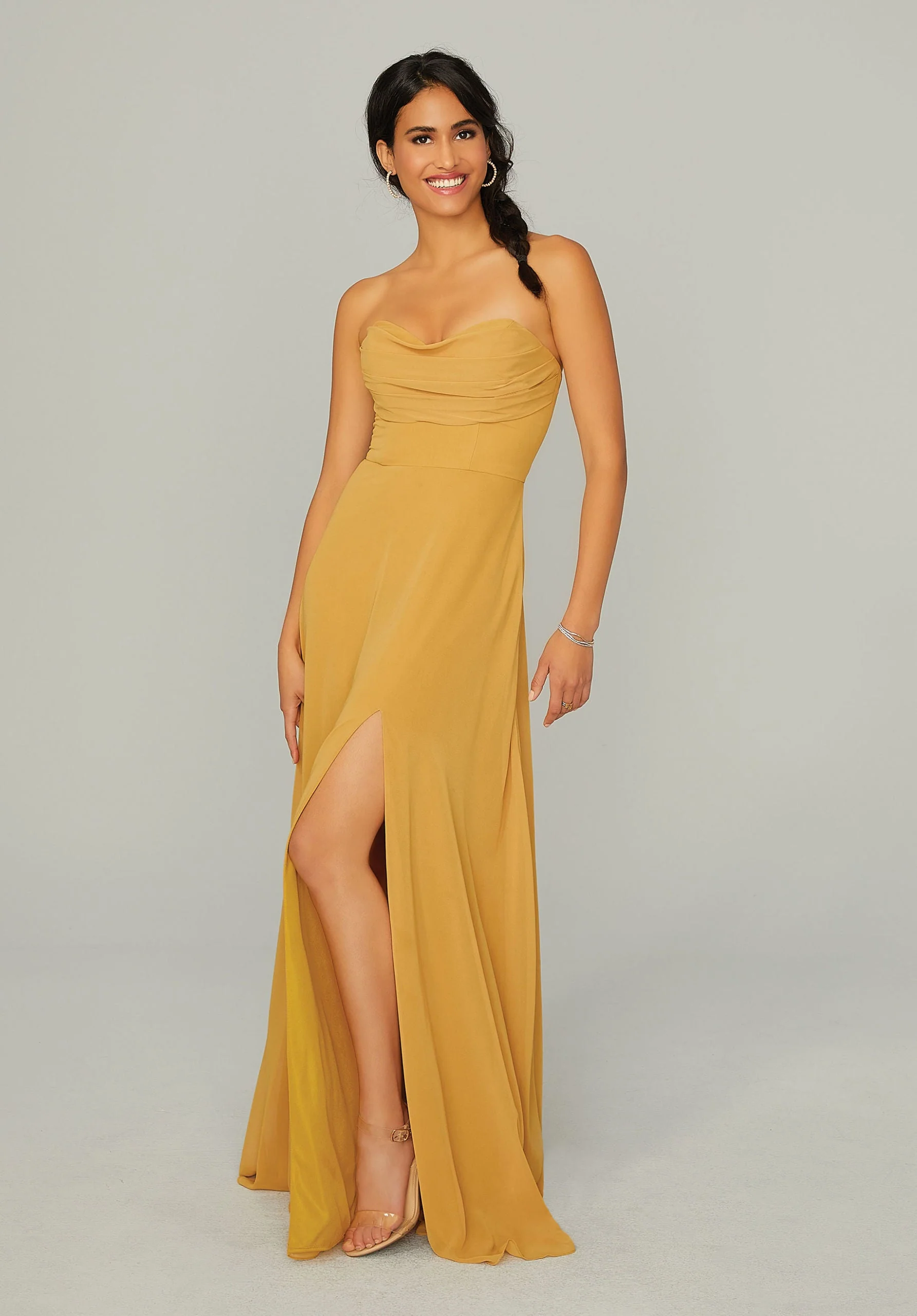 Draped Sweetheart Chiffon Bridesmaid Dress