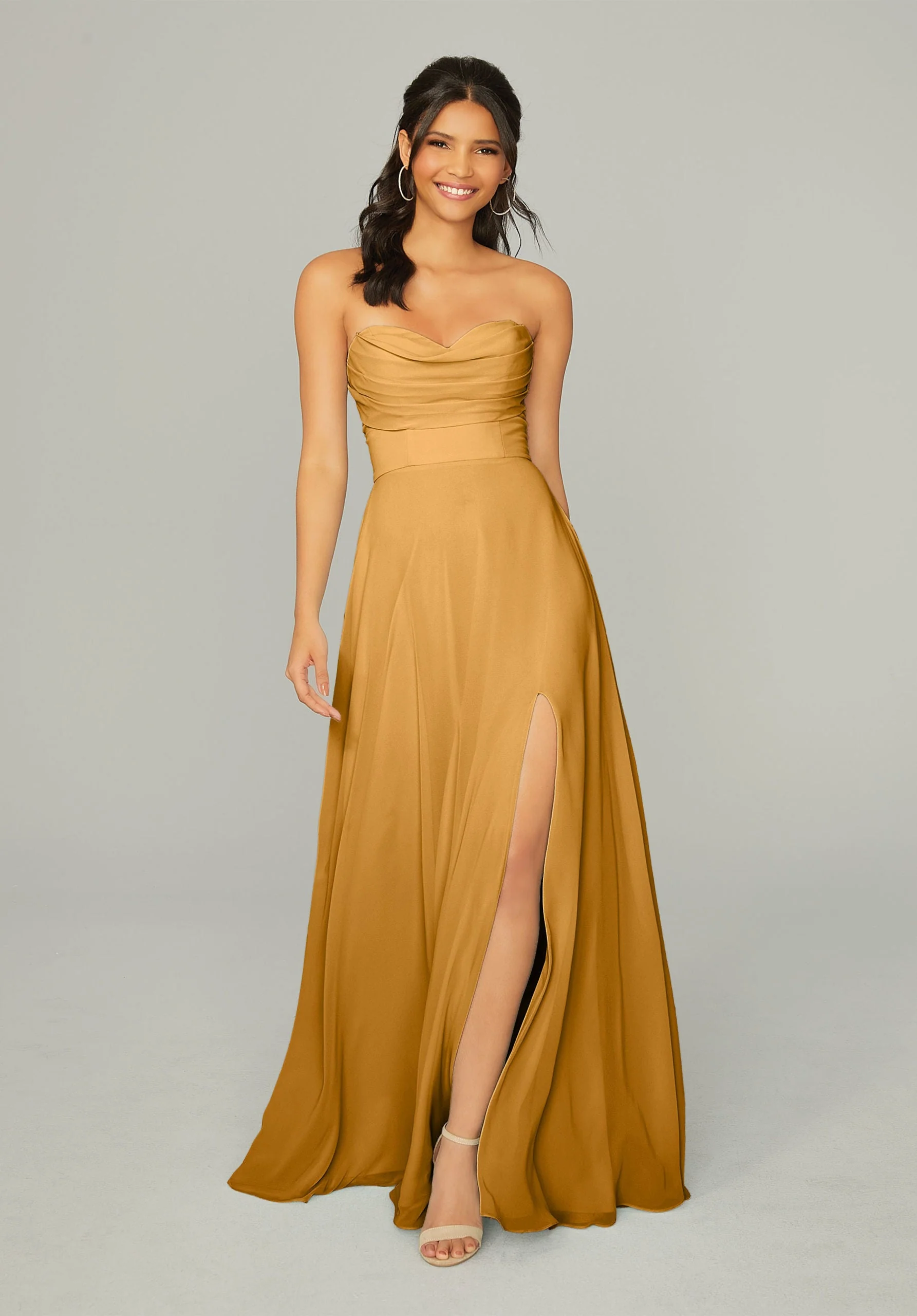 Draped Sweetheart Chiffon Bridesmaid Dress - Image 10