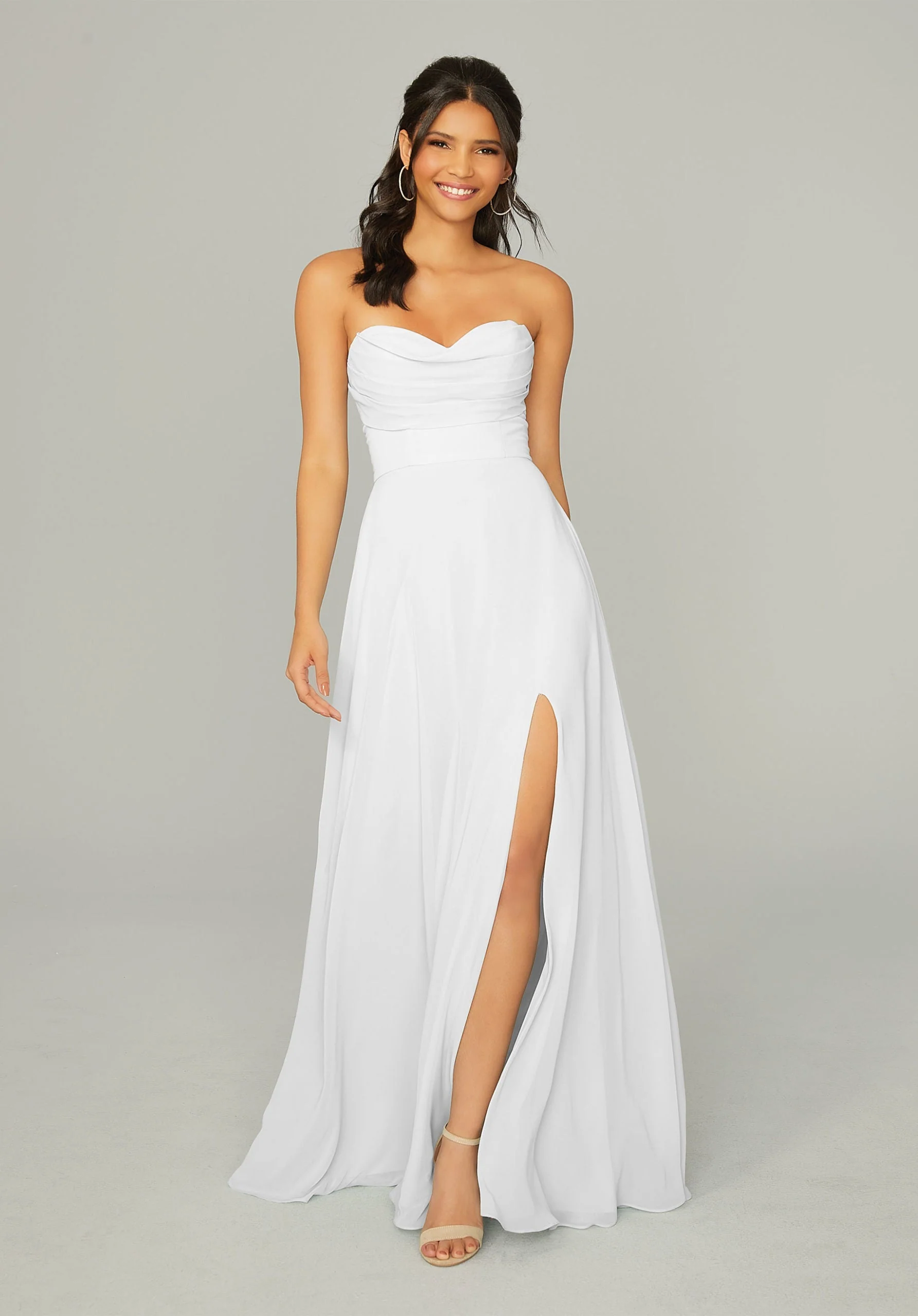 Draped Sweetheart Chiffon Bridesmaid Dress - Image 12