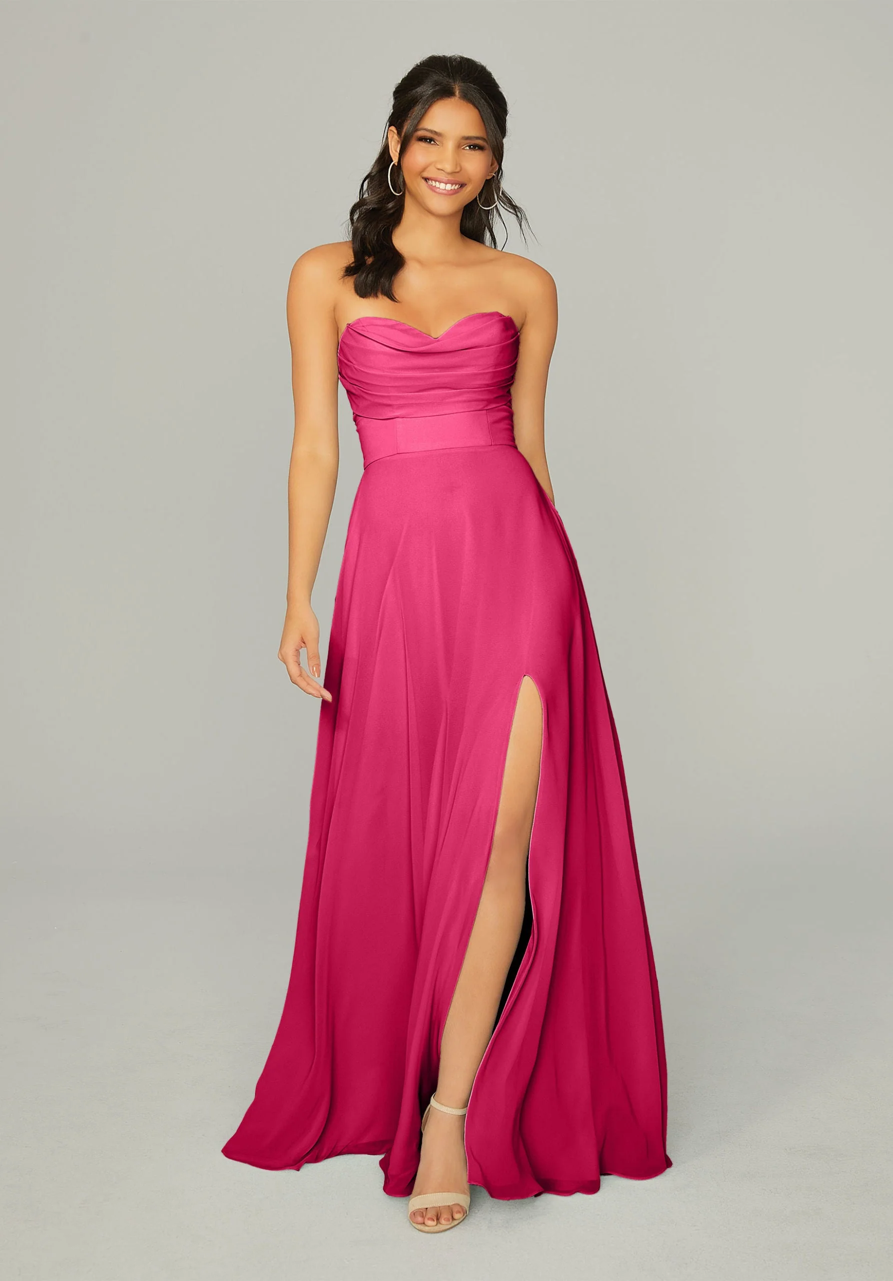 Draped Sweetheart Chiffon Bridesmaid Dress - Image 13