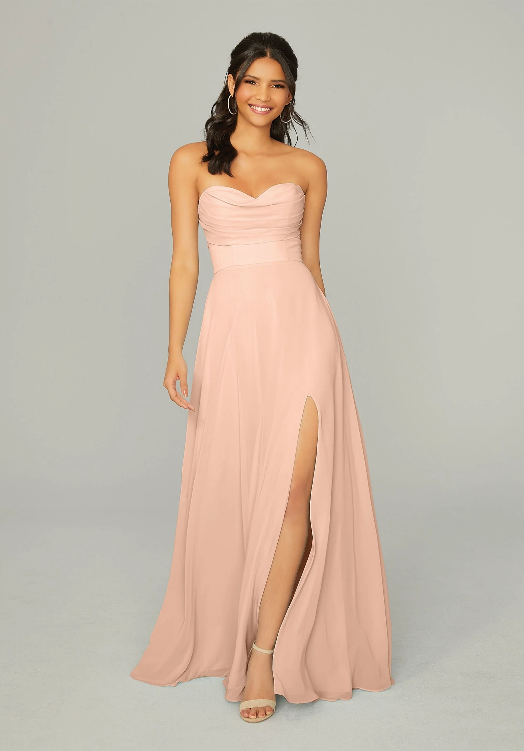 Draped Sweetheart Chiffon Bridesmaid Dress - Image 16