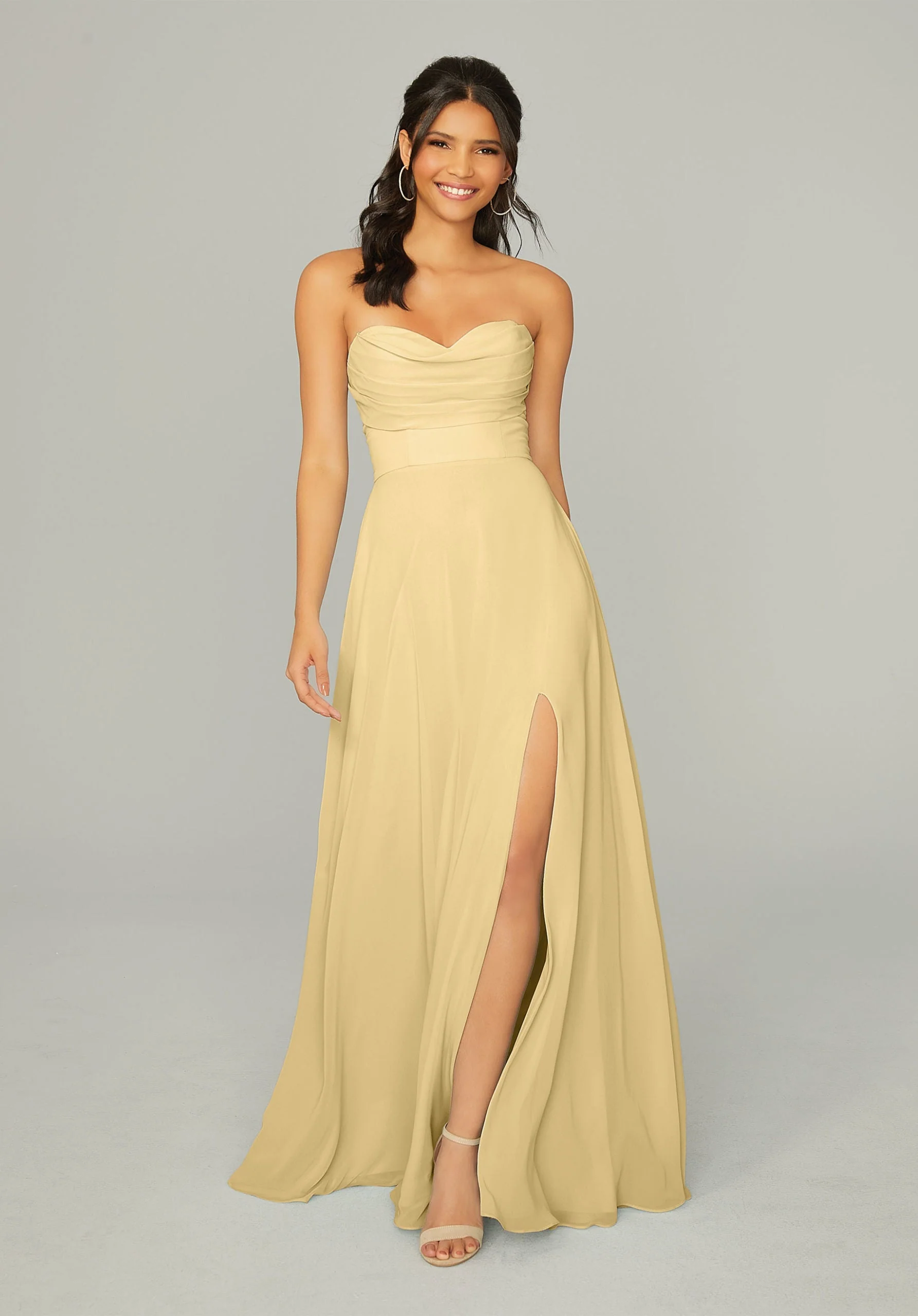 Draped Sweetheart Chiffon Bridesmaid Dress - Image 18