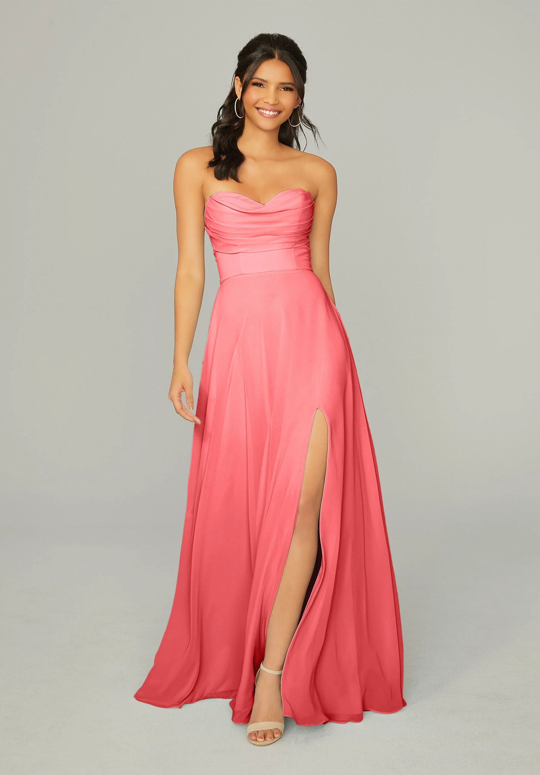 Draped Sweetheart Chiffon Bridesmaid Dress - Image 19