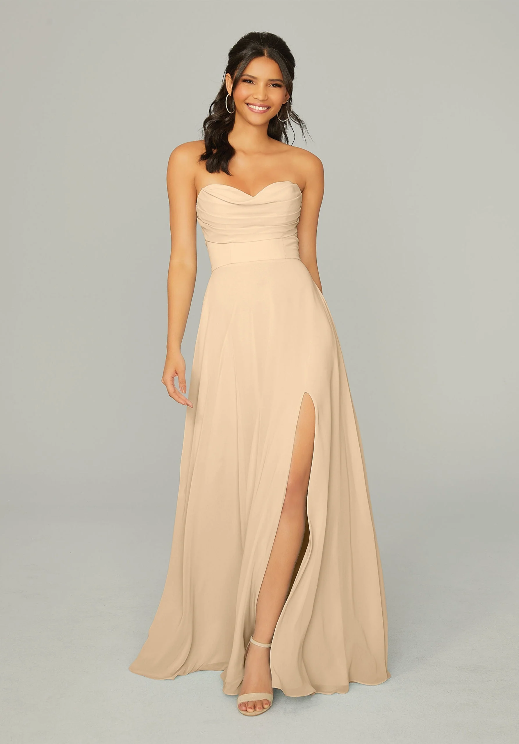 Draped Sweetheart Chiffon Bridesmaid Dress - Image 20