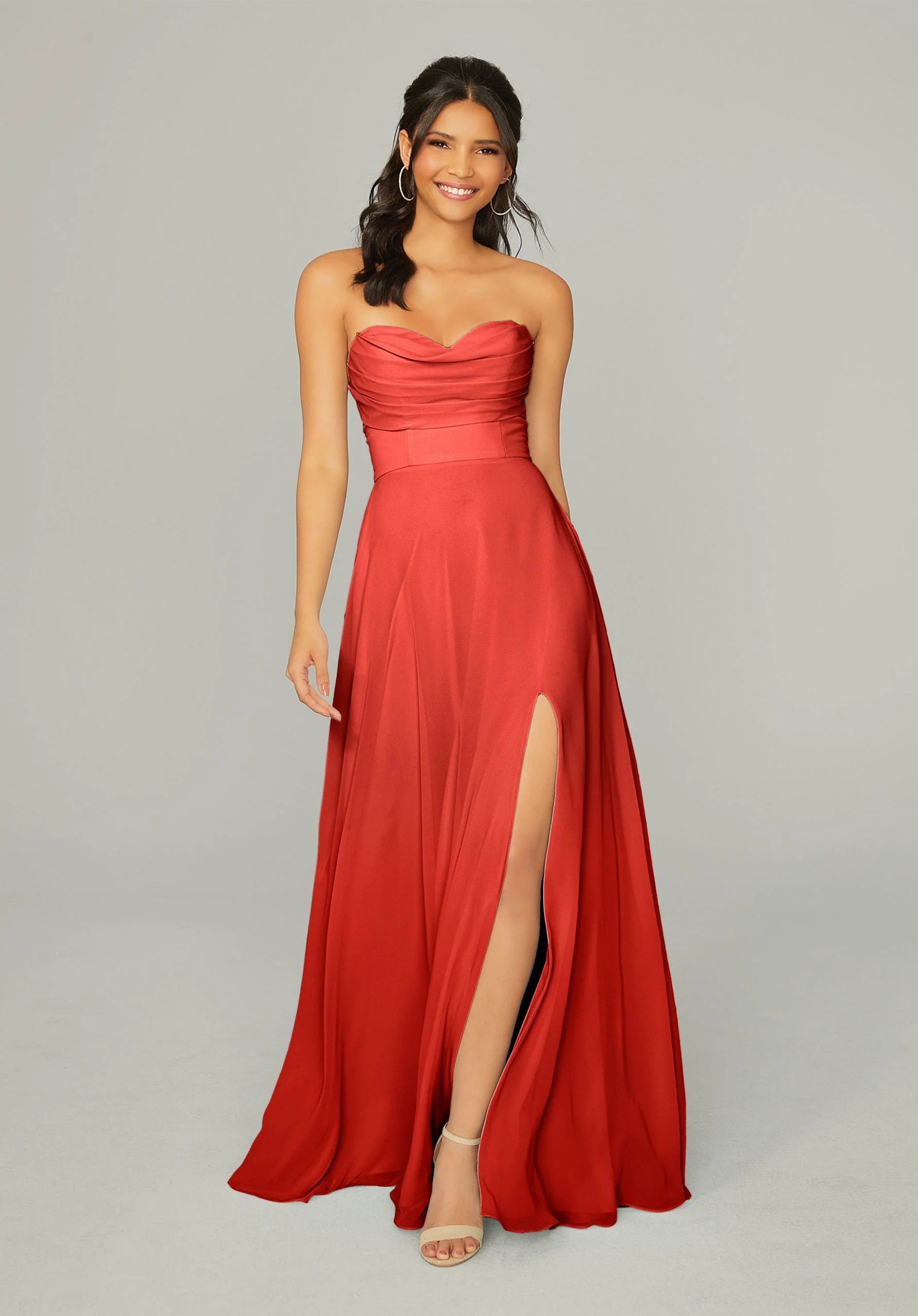 Draped Sweetheart Chiffon Bridesmaid Dress - Image 22