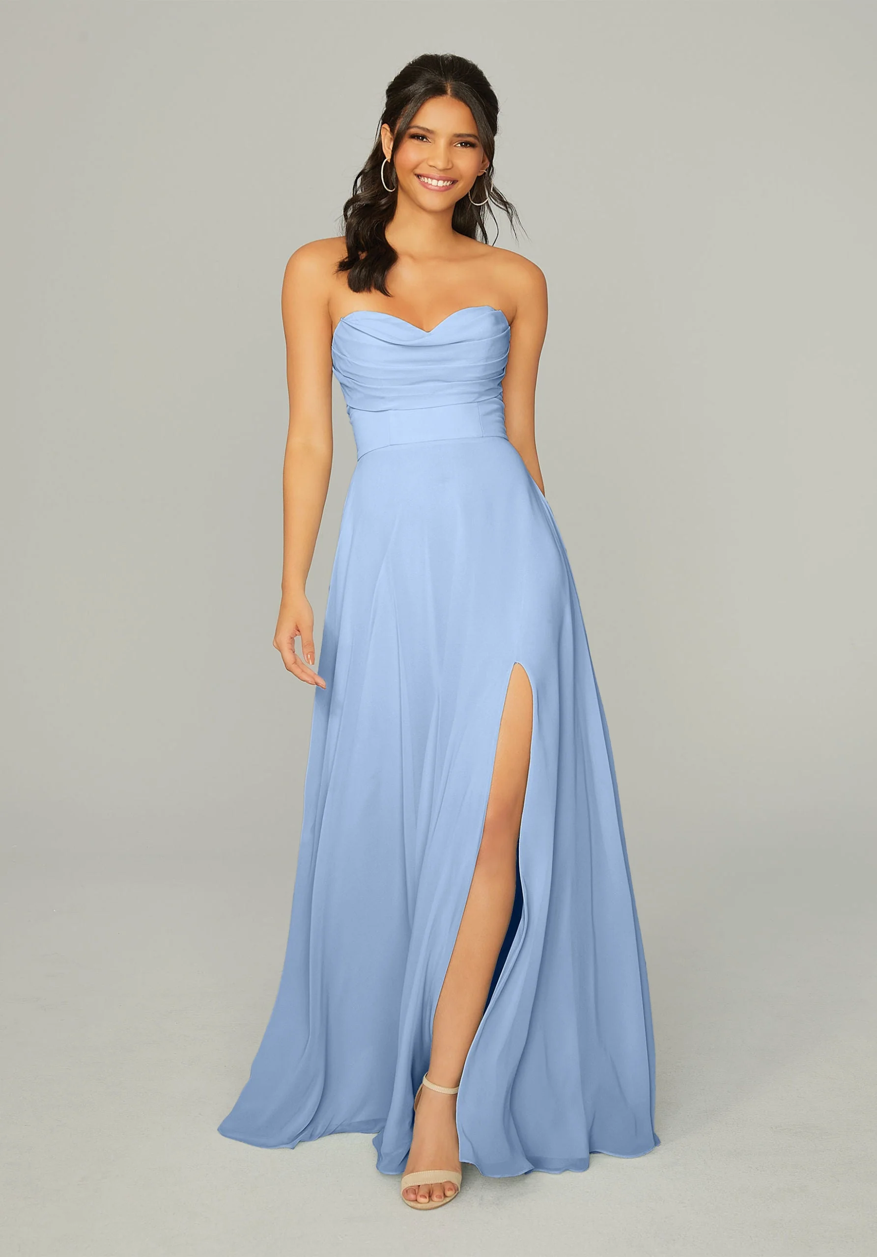 Draped Sweetheart Chiffon Bridesmaid Dress - Image 24