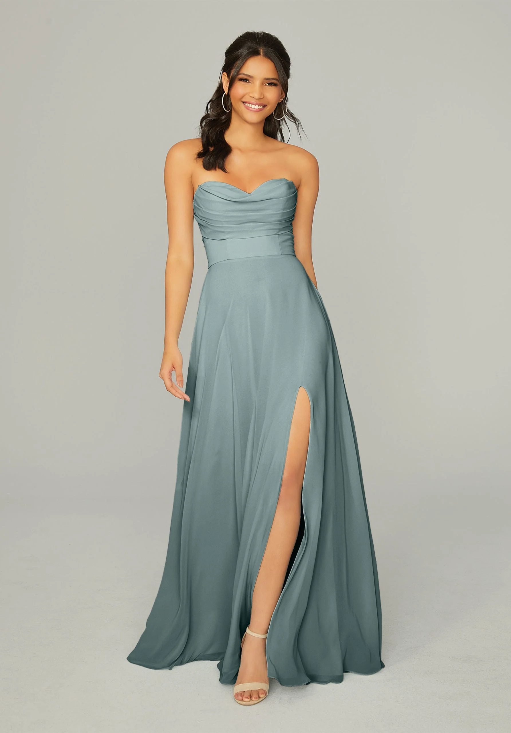 Draped Sweetheart Chiffon Bridesmaid Dress - Image 25