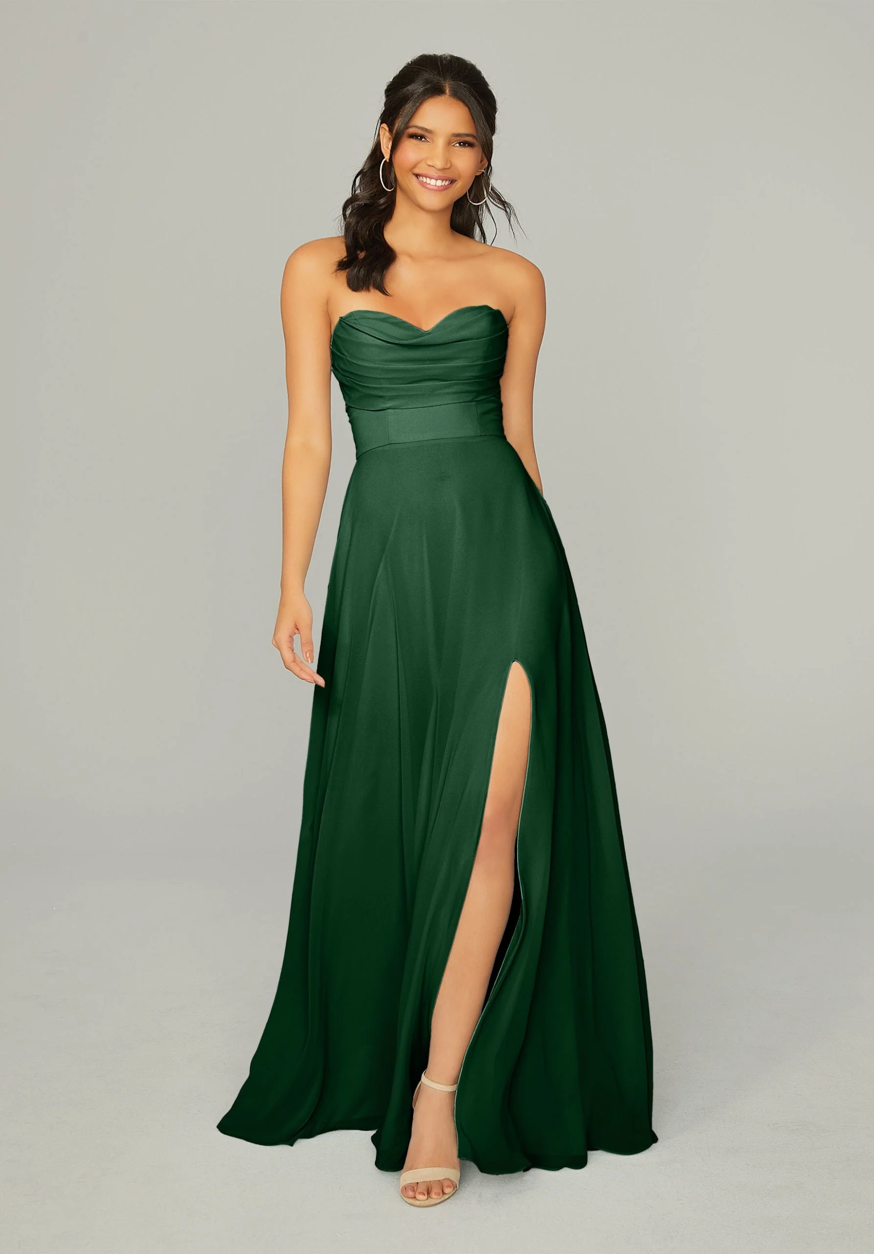 Draped Sweetheart Chiffon Bridesmaid Dress - Image 30