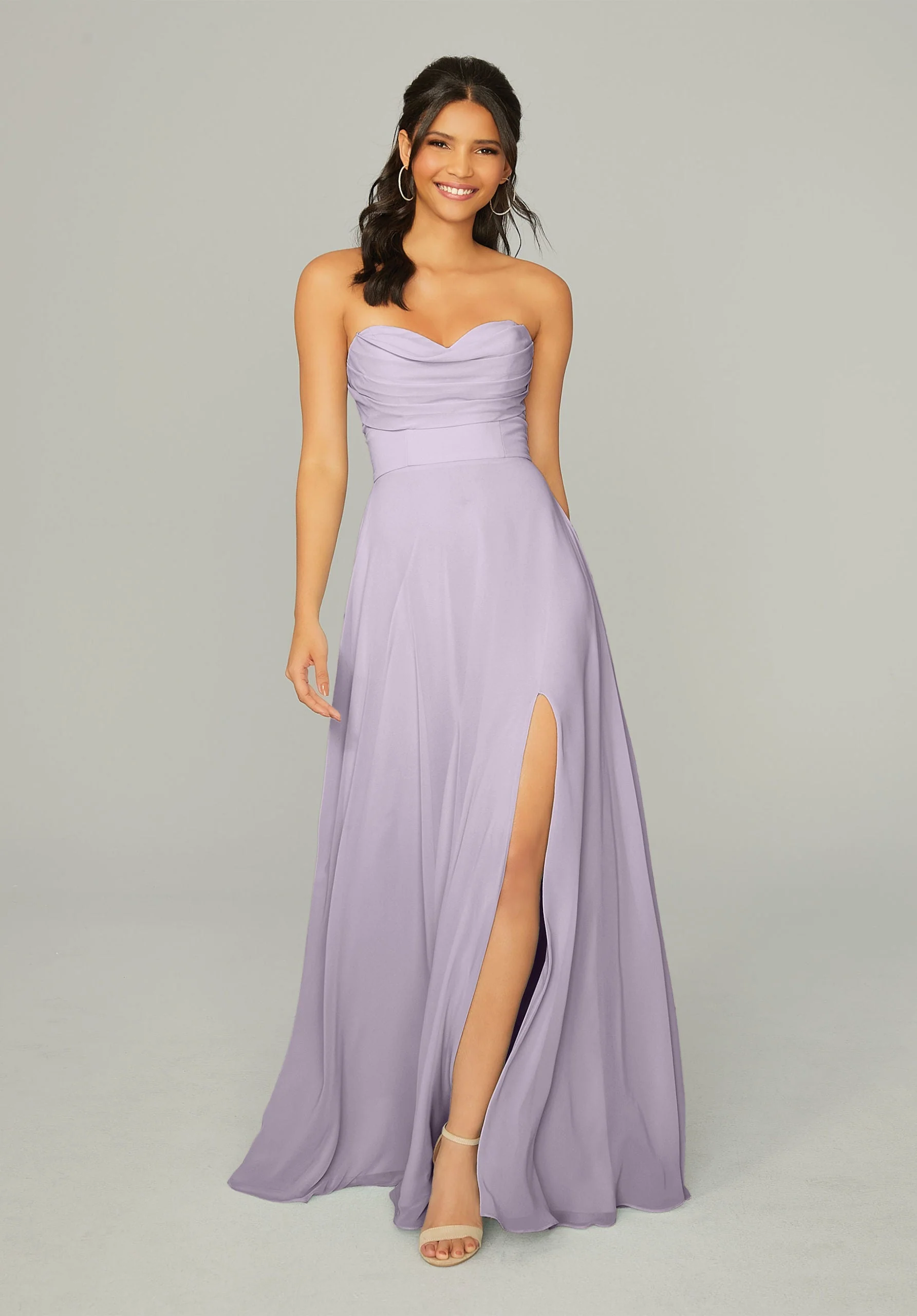 Draped Sweetheart Chiffon Bridesmaid Dress - Image 33