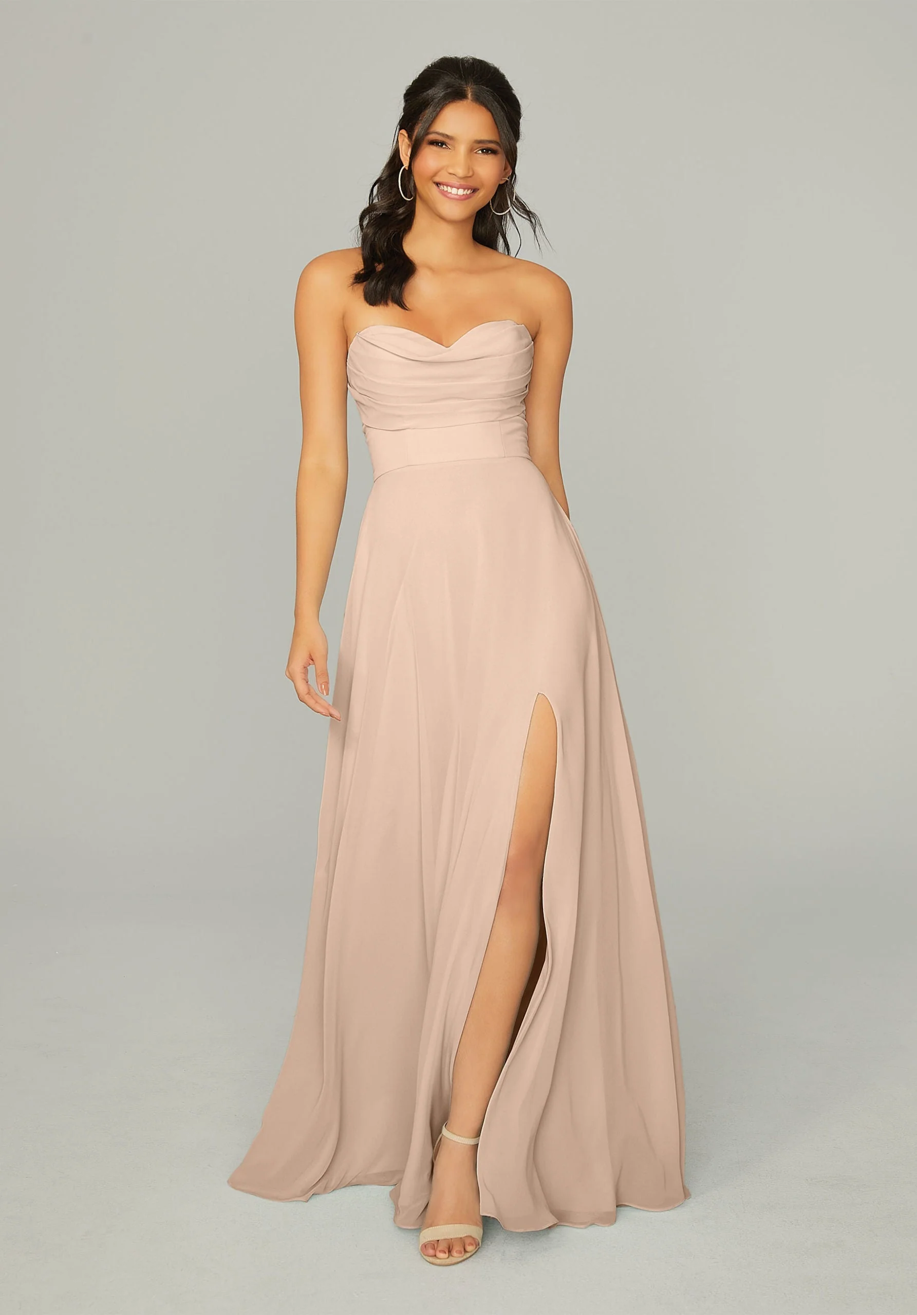 Draped Sweetheart Chiffon Bridesmaid Dress - Image 34