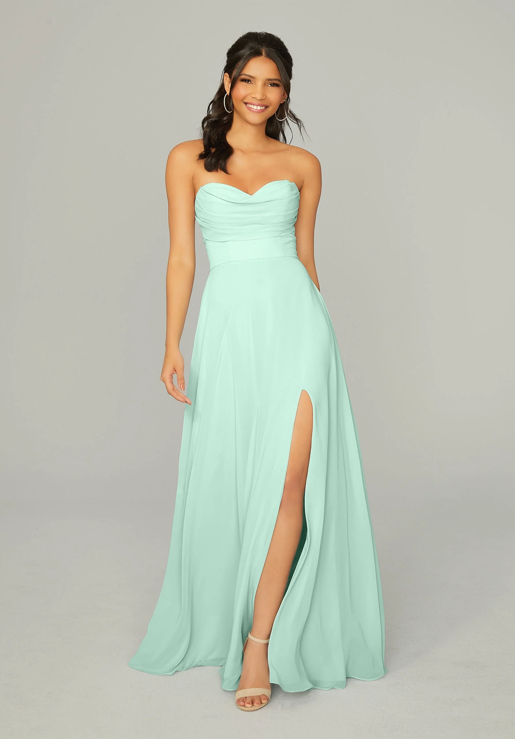 Draped Sweetheart Chiffon Bridesmaid Dress - Image 36