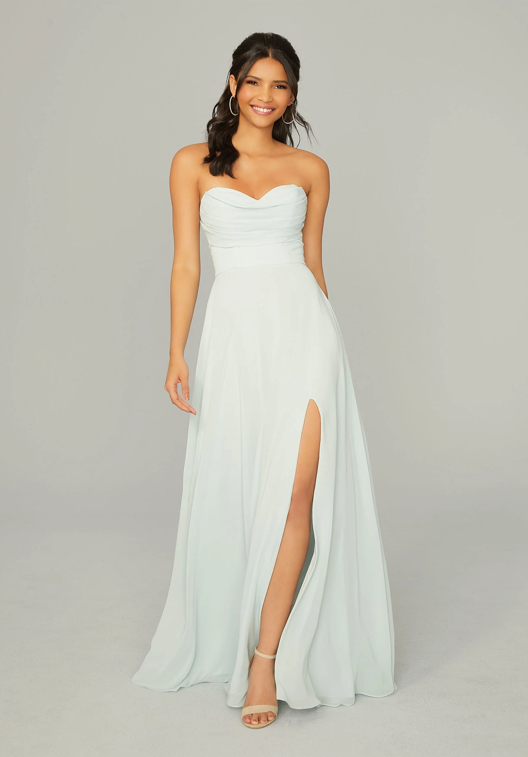 Draped Sweetheart Chiffon Bridesmaid Dress - Image 46