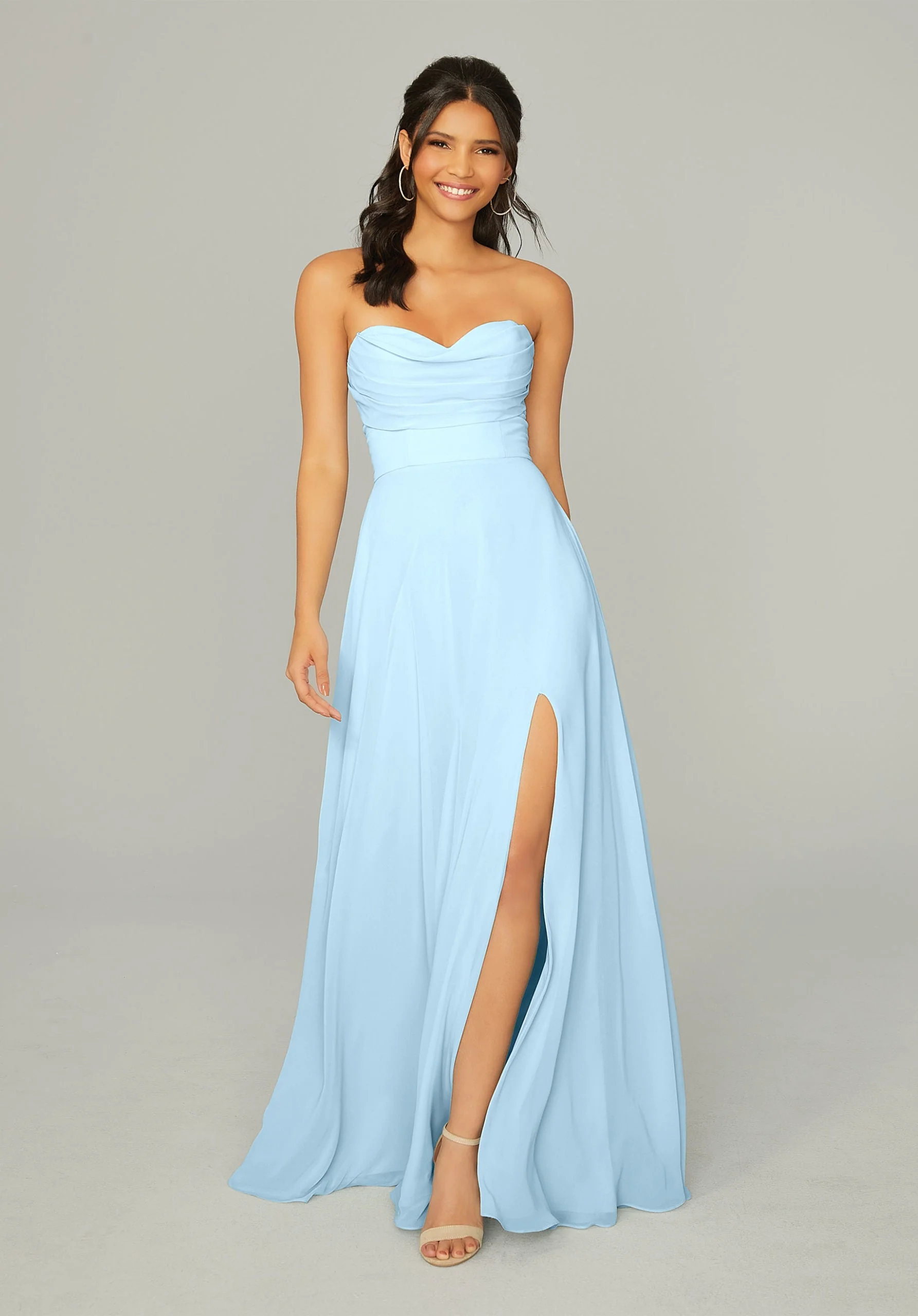 Draped Sweetheart Chiffon Bridesmaid Dress - Image 47