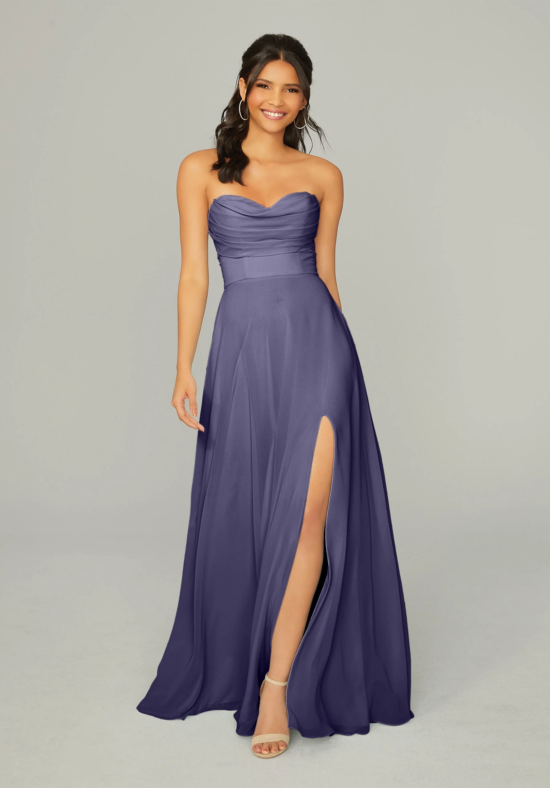 Draped Sweetheart Chiffon Bridesmaid Dress - Image 51
