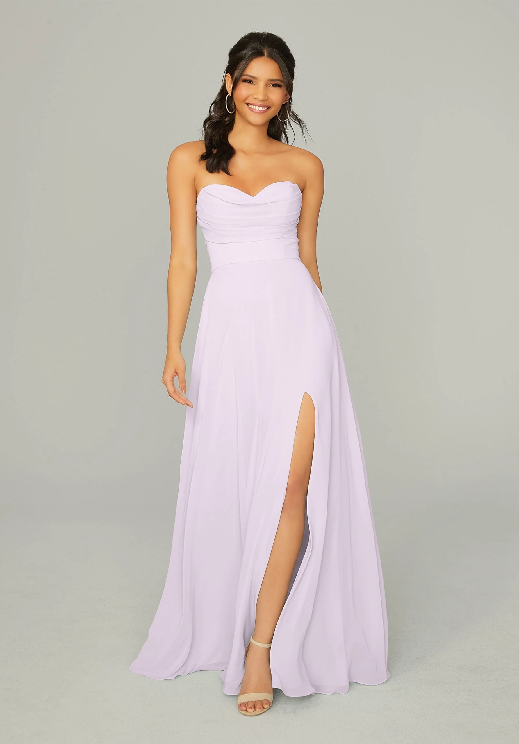 Draped Sweetheart Chiffon Bridesmaid Dress - Image 54