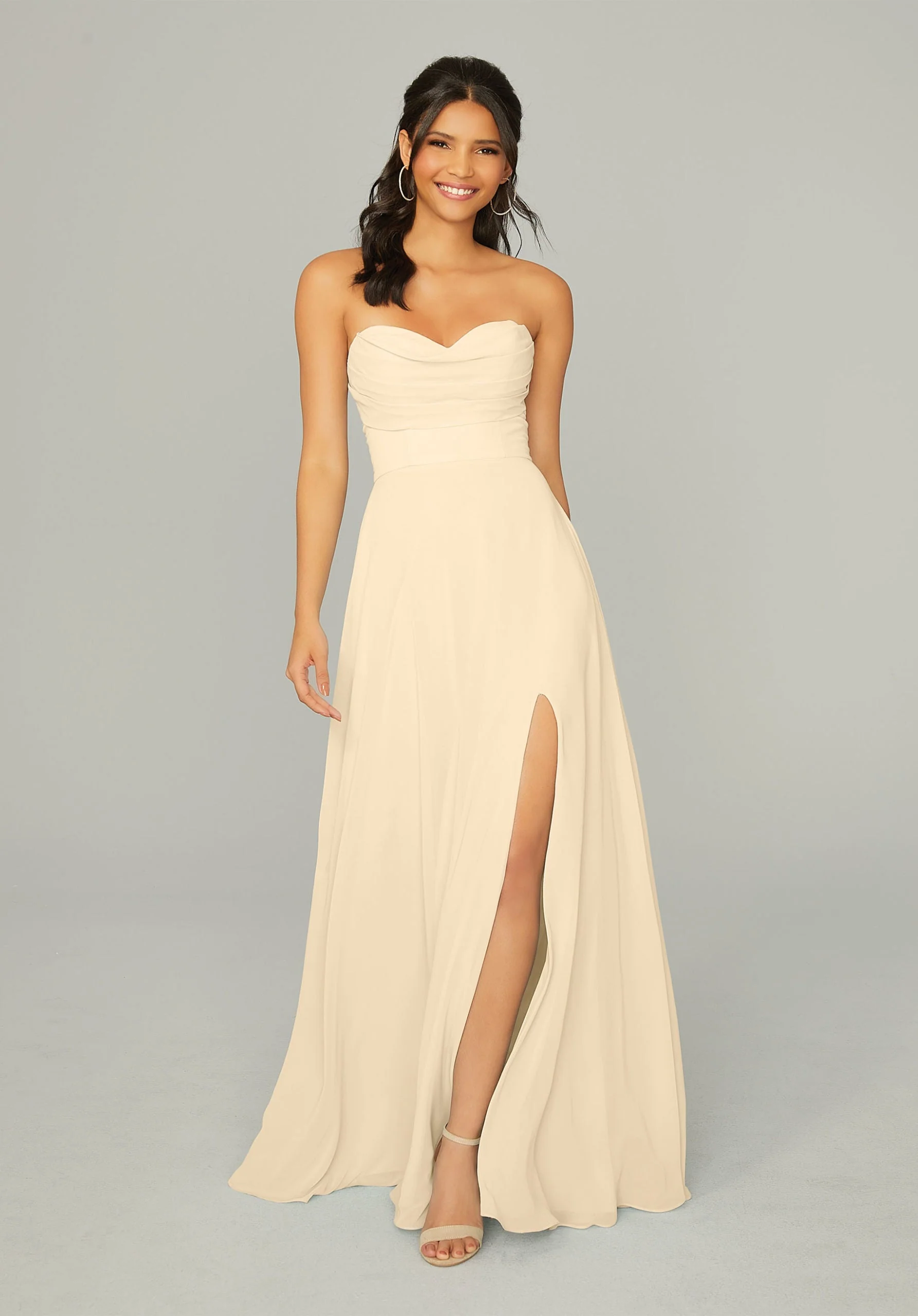 Draped Sweetheart Chiffon Bridesmaid Dress - Image 7