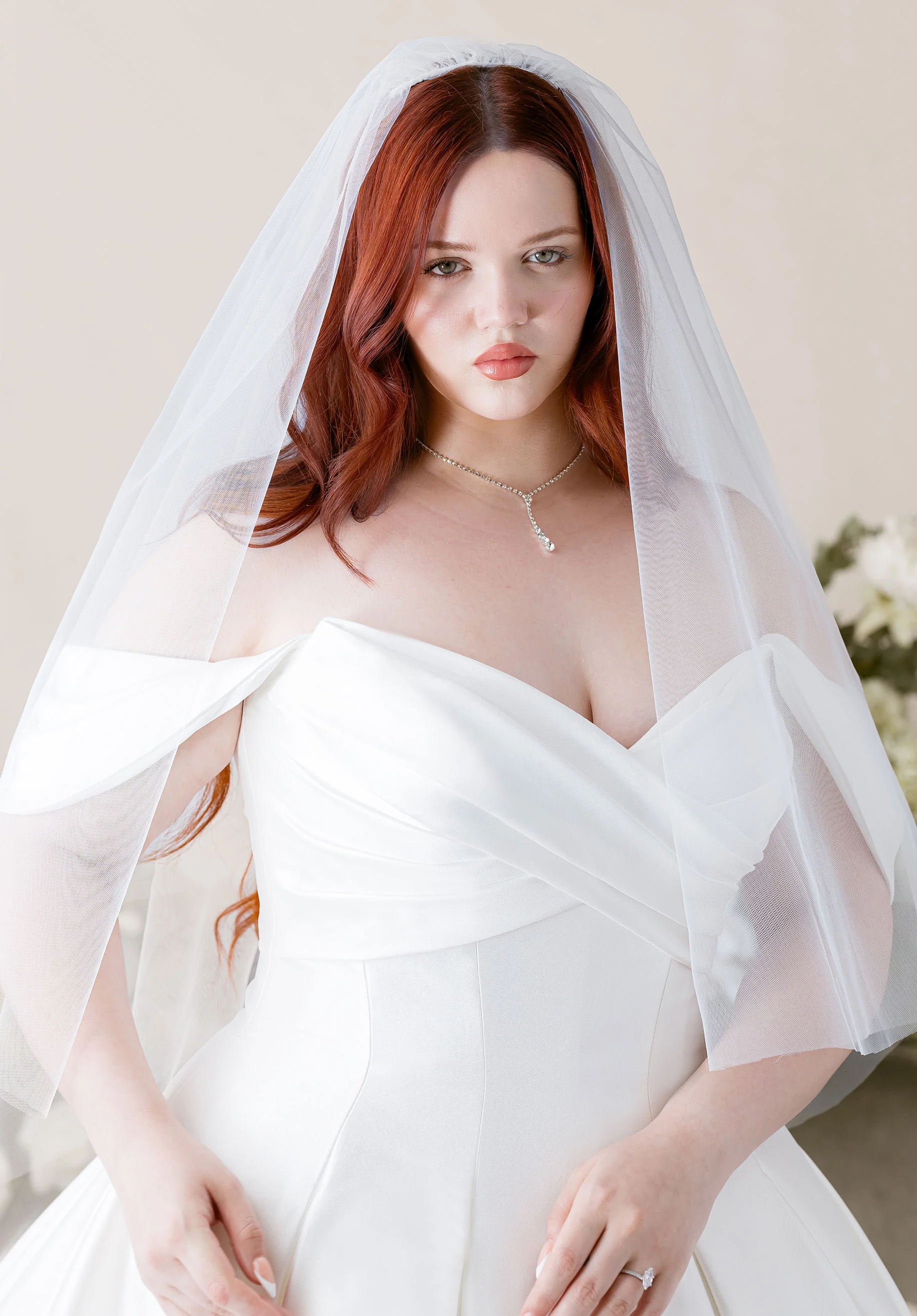 Elbow Length Veil with Blusher
