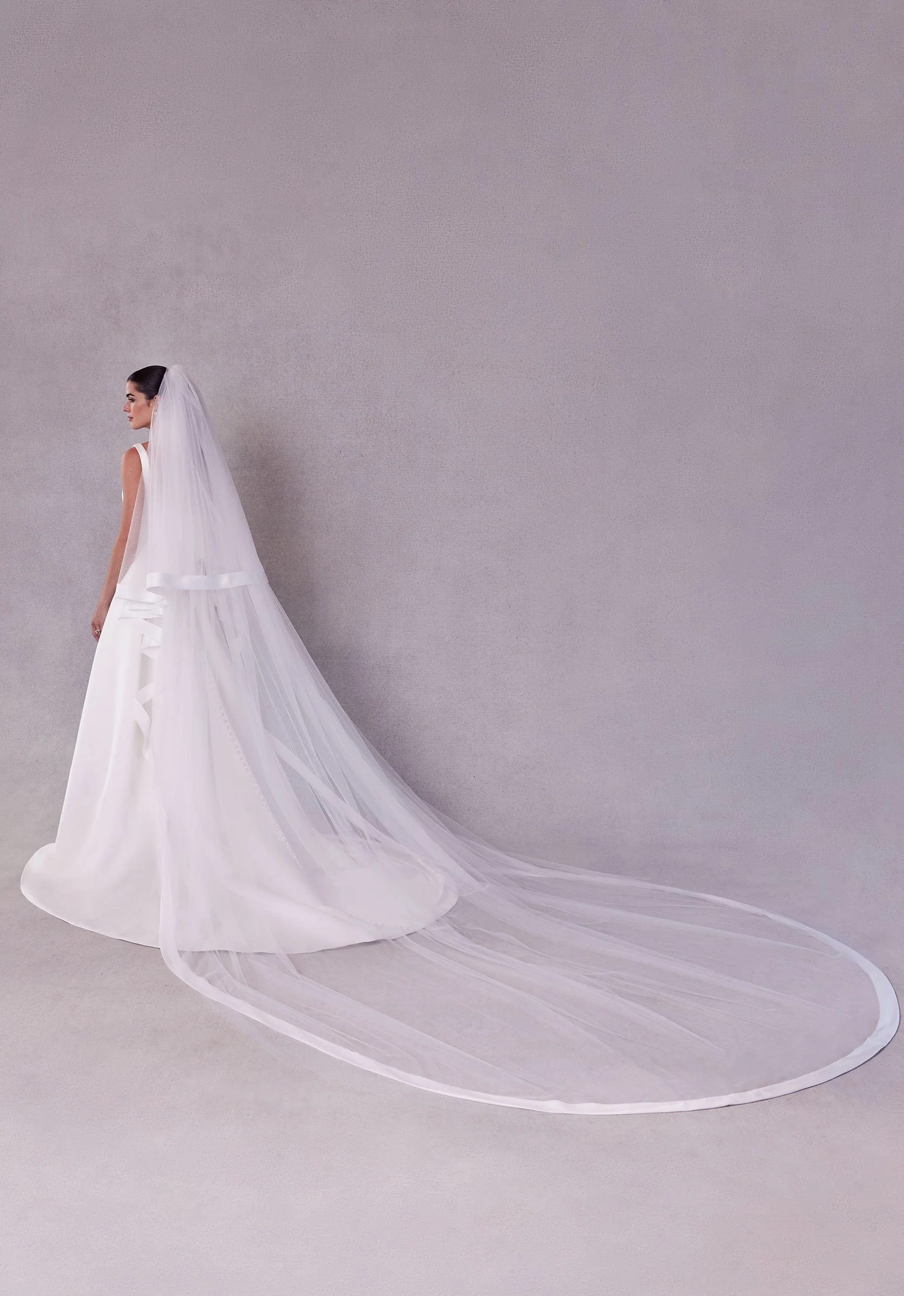 Cathedral Length Veil with Satin Edge - Image 2