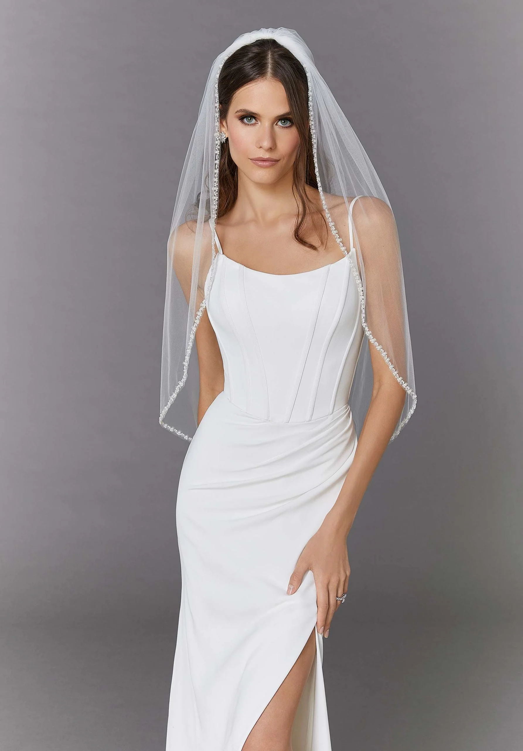 Fingertip Veil with Pearls