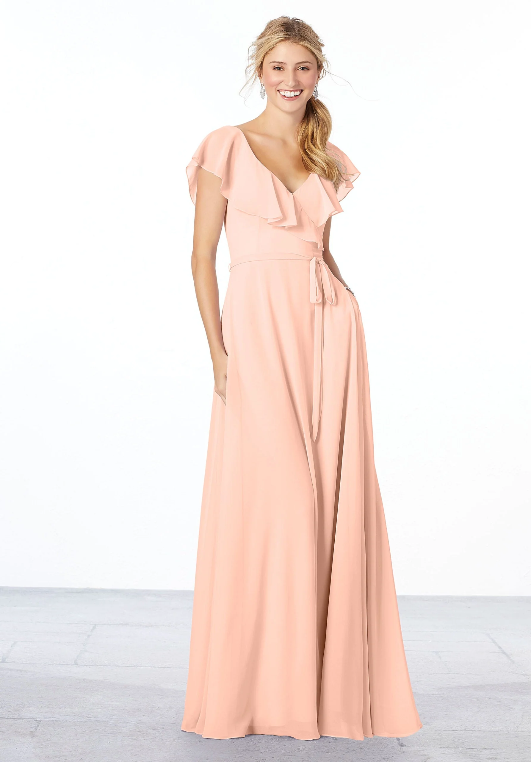 Flutter Sleeve Chiffon Bridesmaid Dress - Image 39