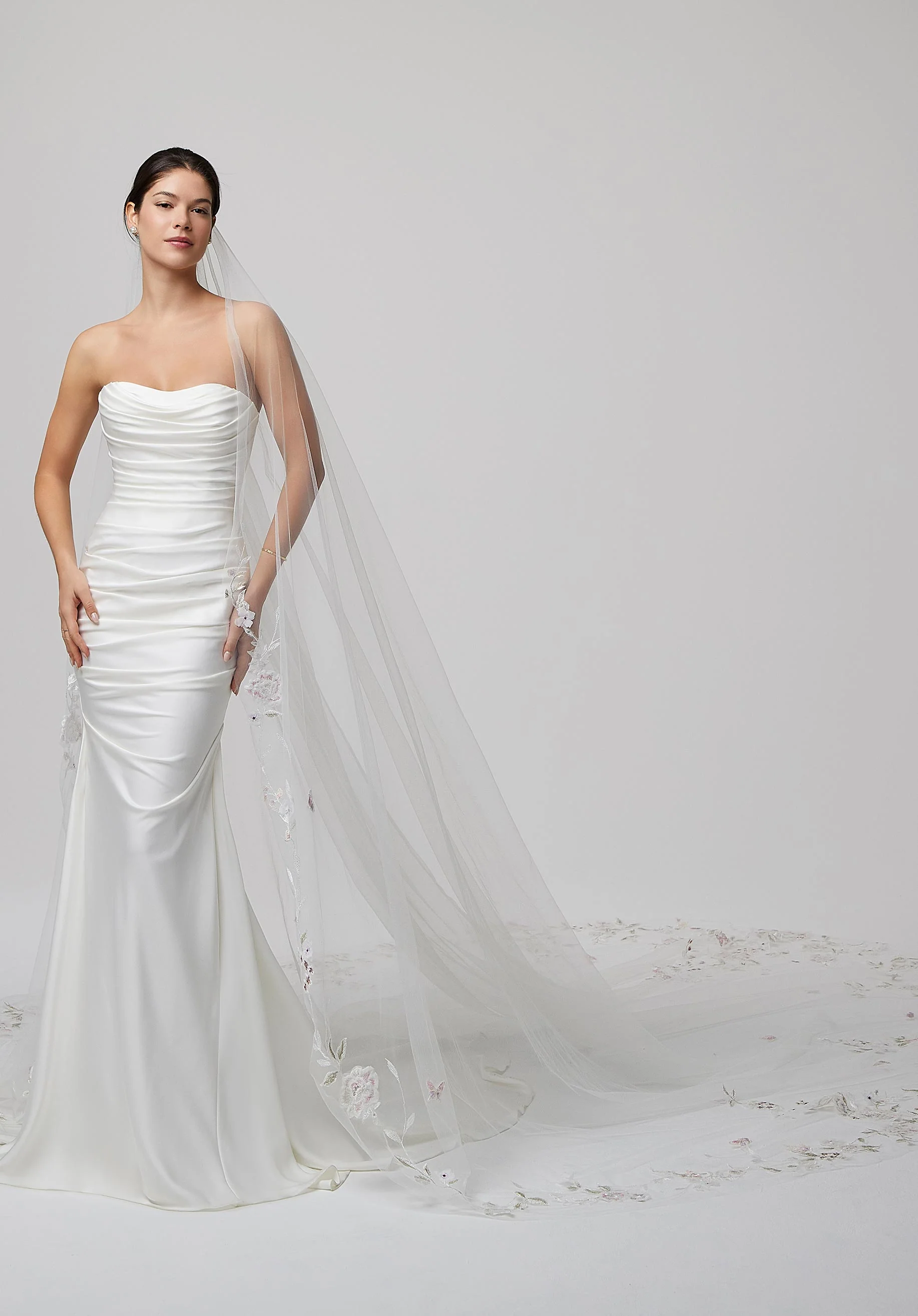 Frosted Embroidered Lace Veil - Image 3