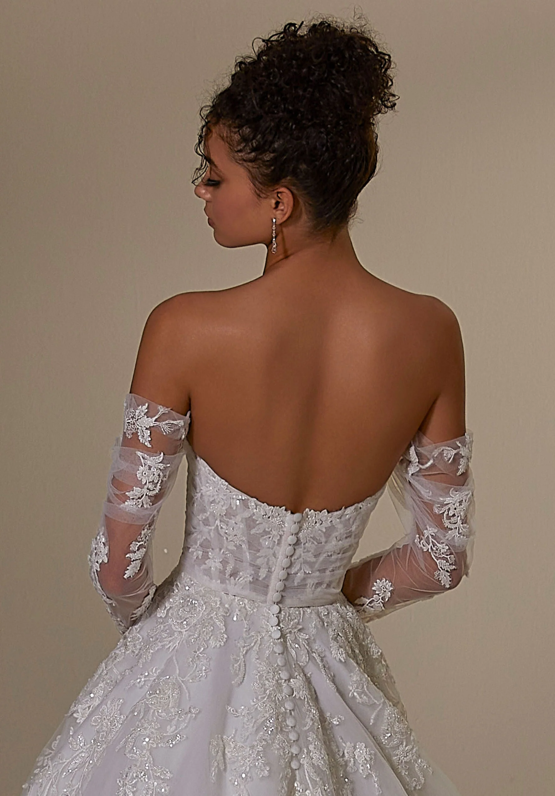 Frosted Embroidered Tulle Long Sleeves - Image 2