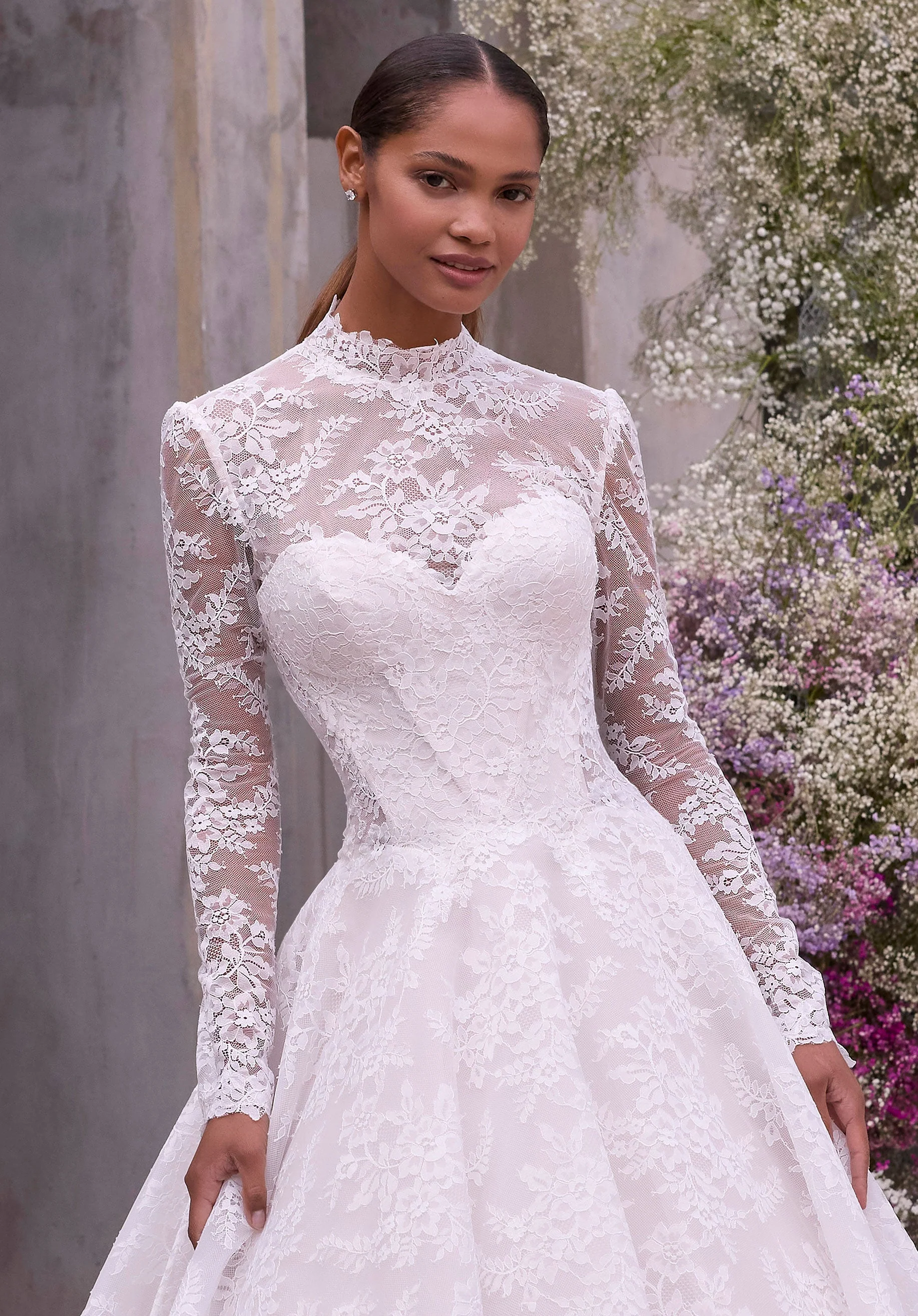 High Neck Chantilly Lace Jacket