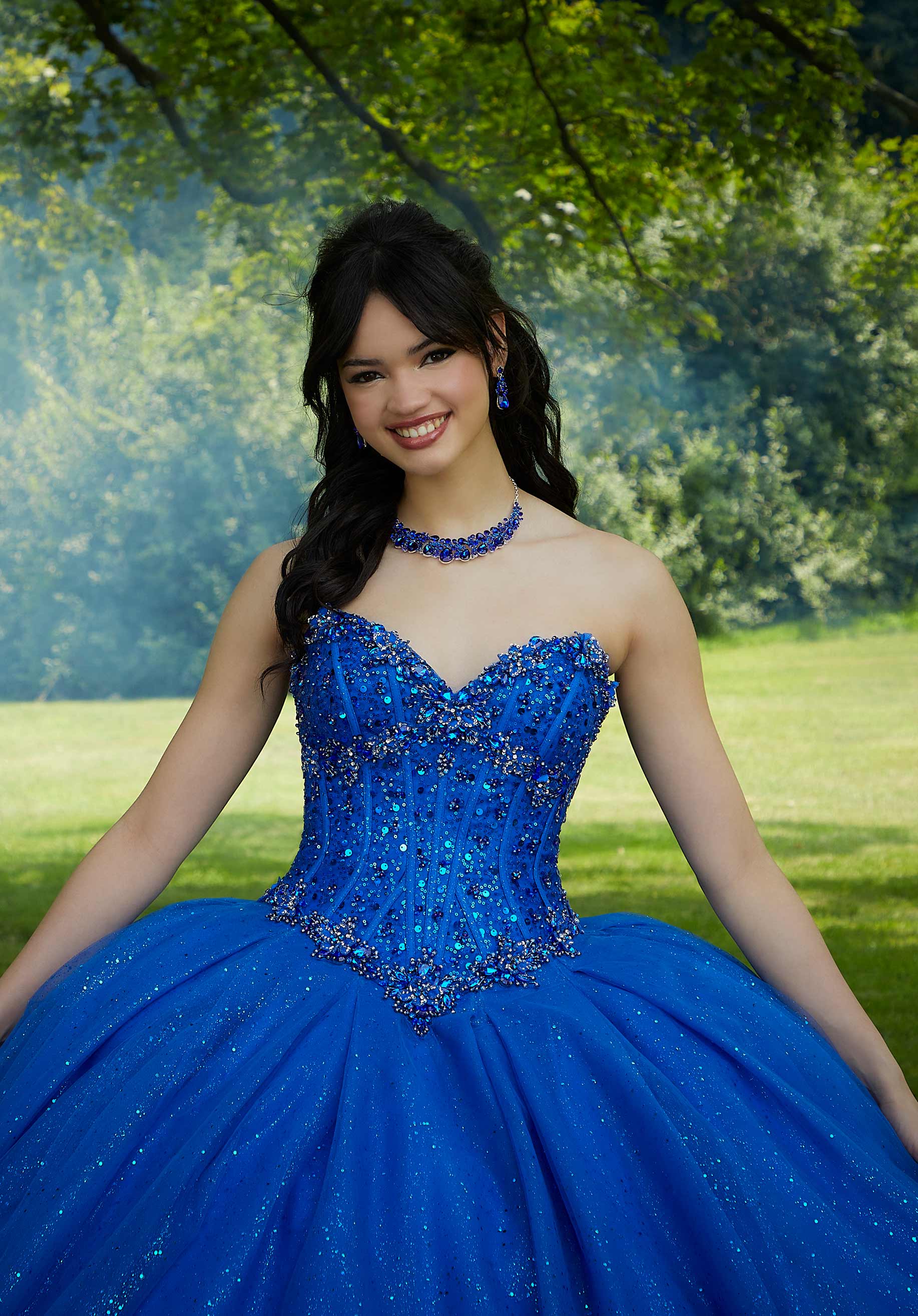 Jewel Beaded Corset Quinceañera Dress - Image 3